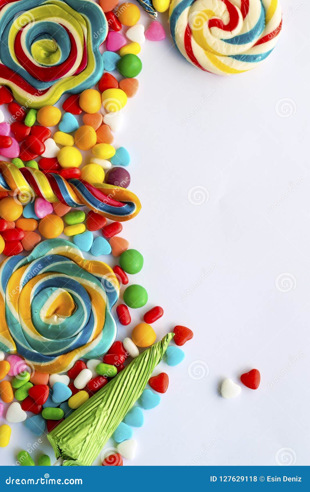 Colorful Lollipops and Different Colored Round Candy Stock Photo ...