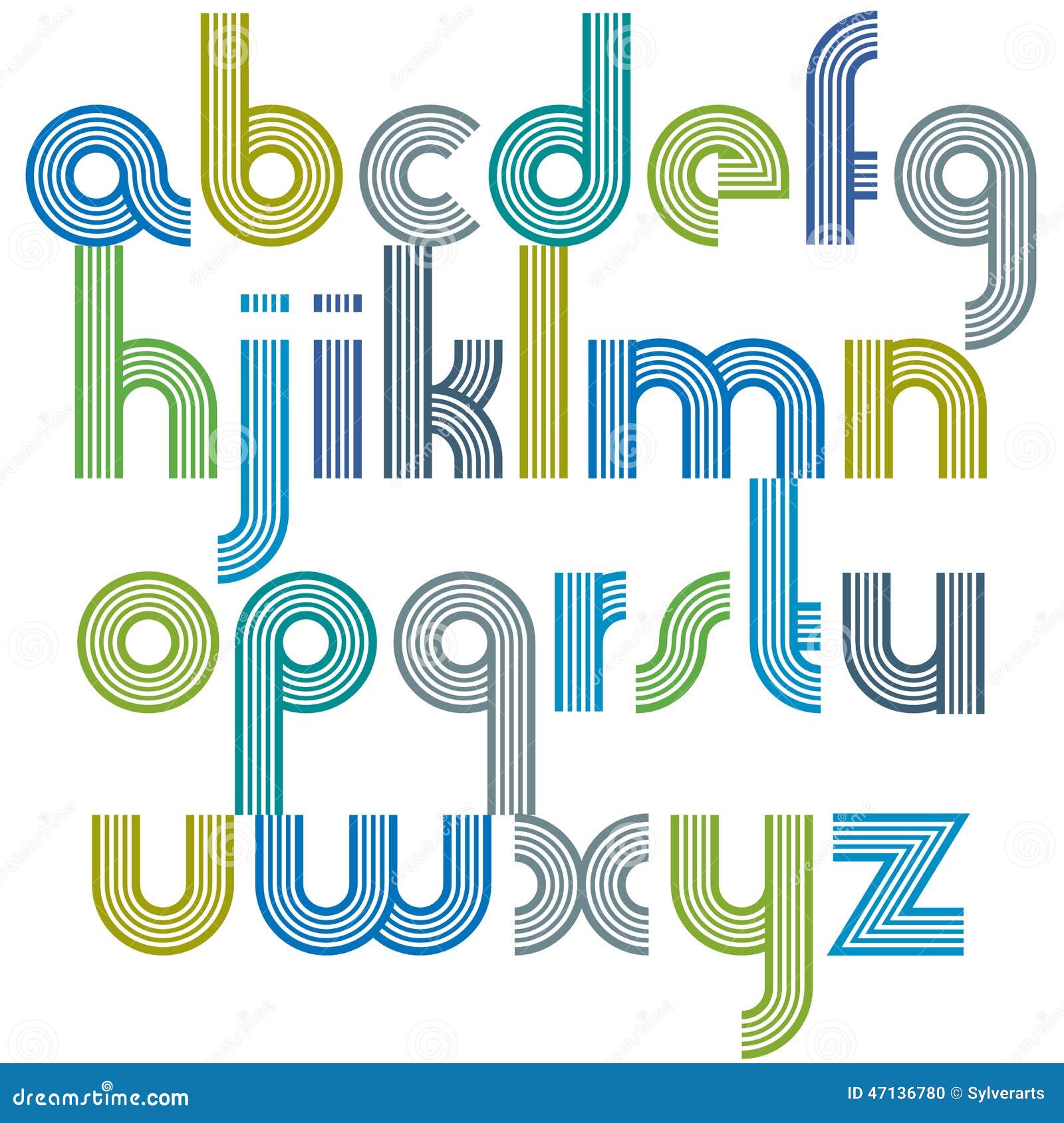 Premium Vector  Colorful font with lowercase and uppercase letters