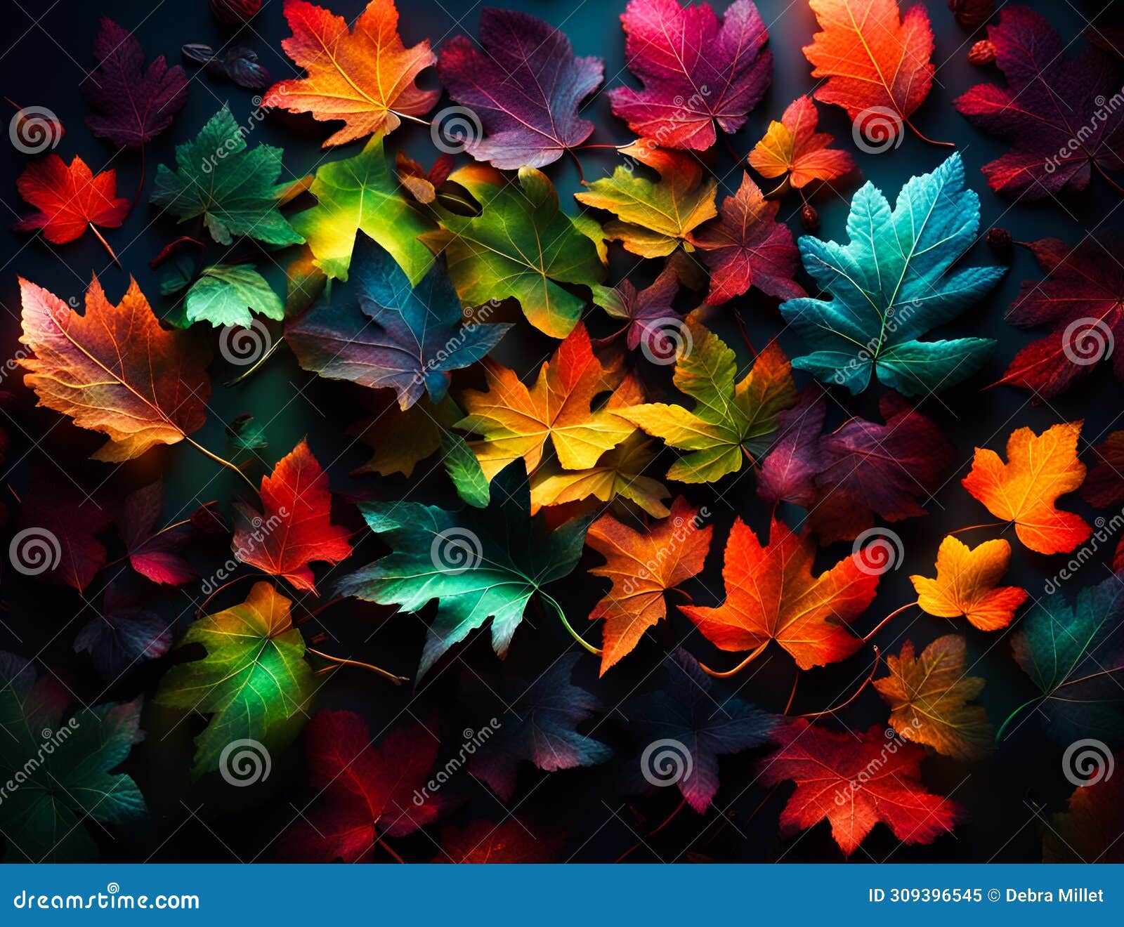 colorful luminescent leaves