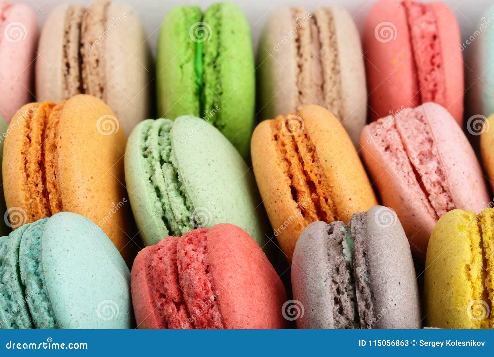 Colorful Macarons As A Background Closeup Macro Stock Image - Image of ...