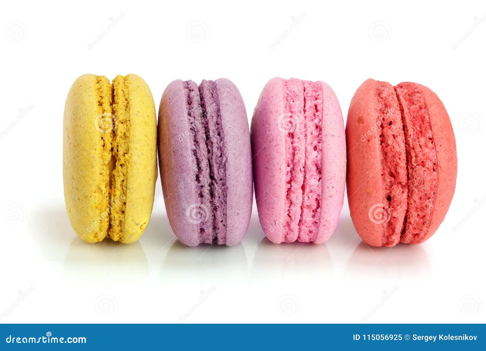 Colorful Macarons Isolated On White Background Closeup Stock Image ...