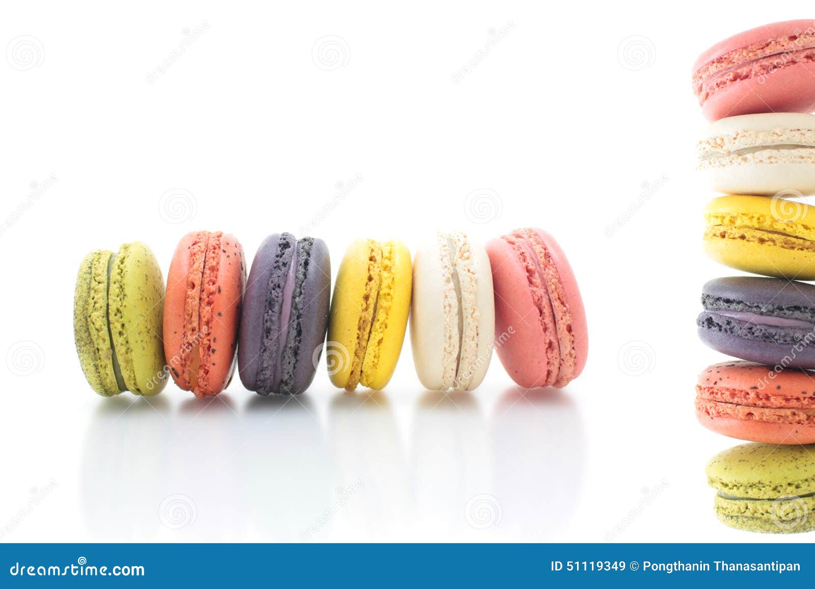 Colorful Macarons on White Background Macaron is Sweet Stock Image ...