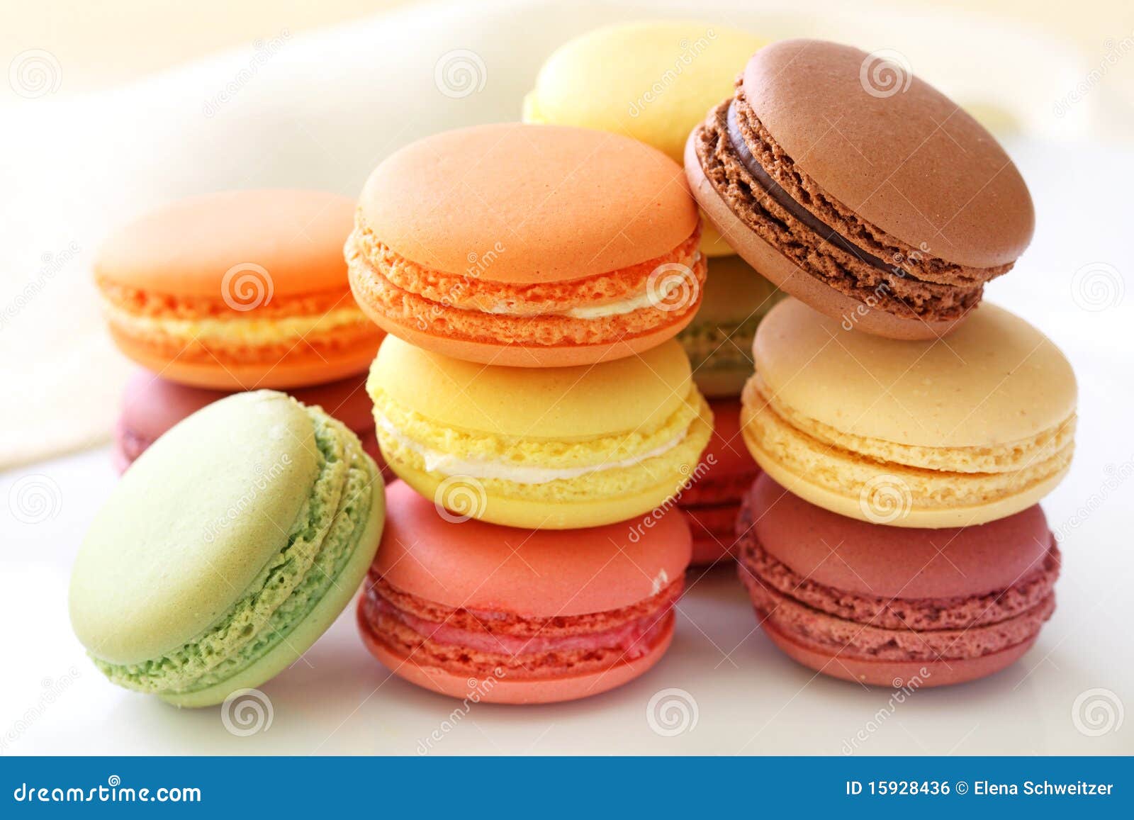 Colorful macaroons stock photo. Image of snack, pile - 15928436