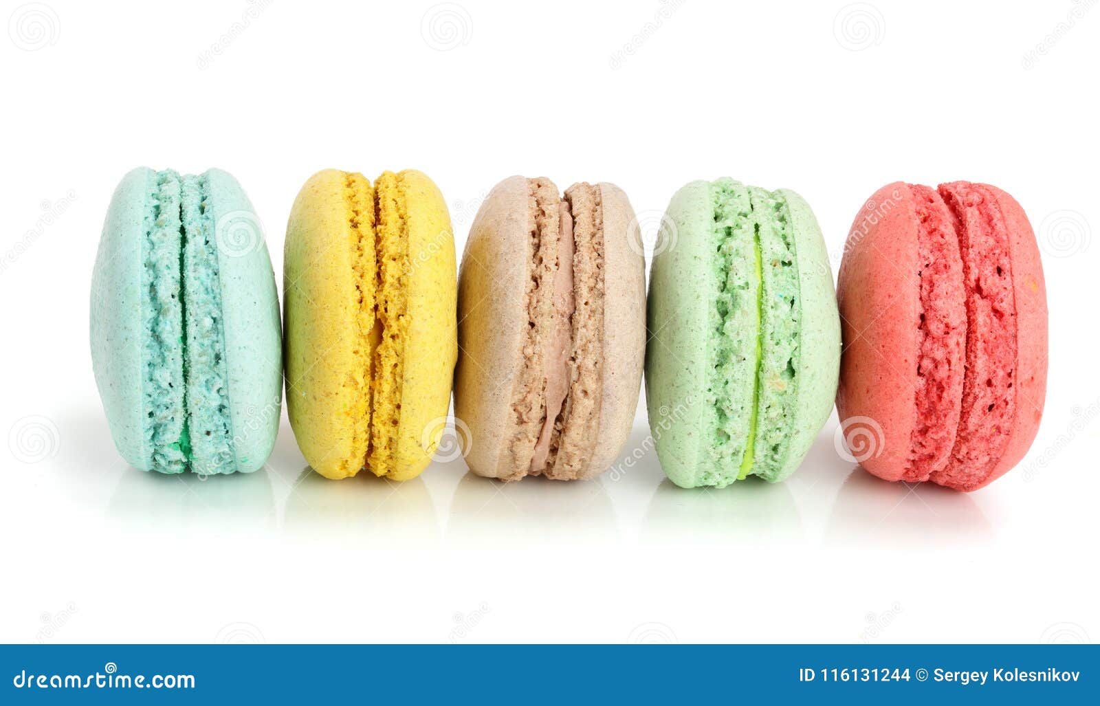Colorful Macaroons Isolated on White Background Closeup Stock Photo ...