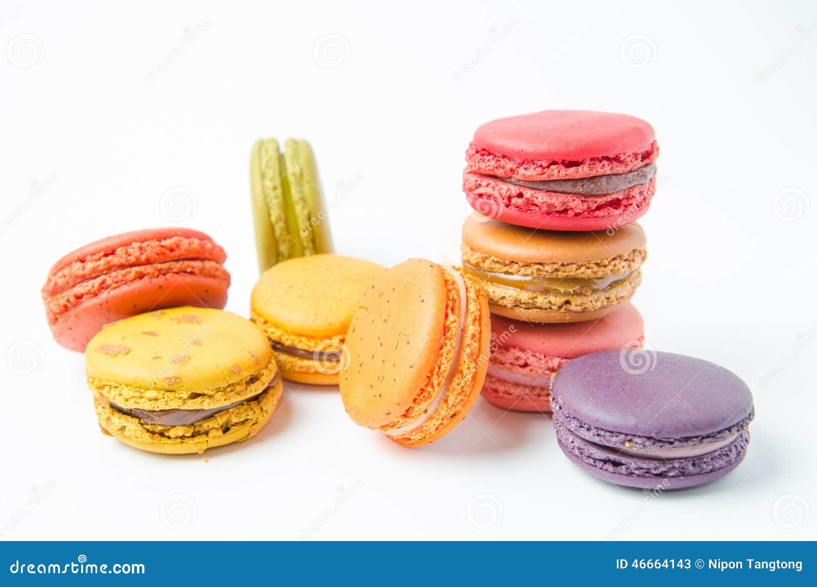 Colorful of Macaroons on White Background Stock Image - Image of flavor ...