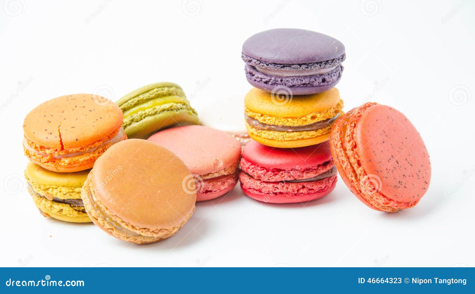 Colorful of Macaroons on White Background Stock Image - Image of ...