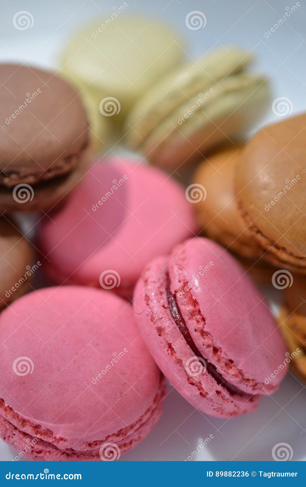 Colorful Macaroons on a White Plate Stock Photo - Image of color ...