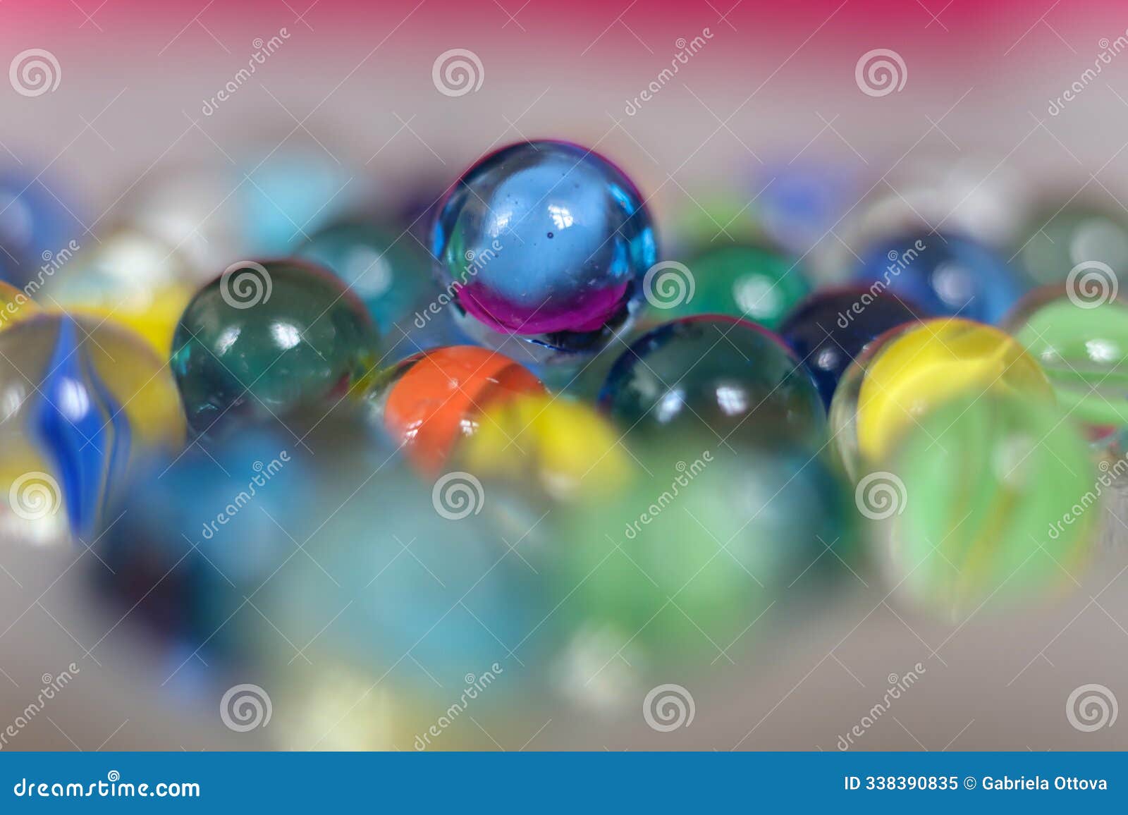 colorful marbles close-up macro photography. selective focus.