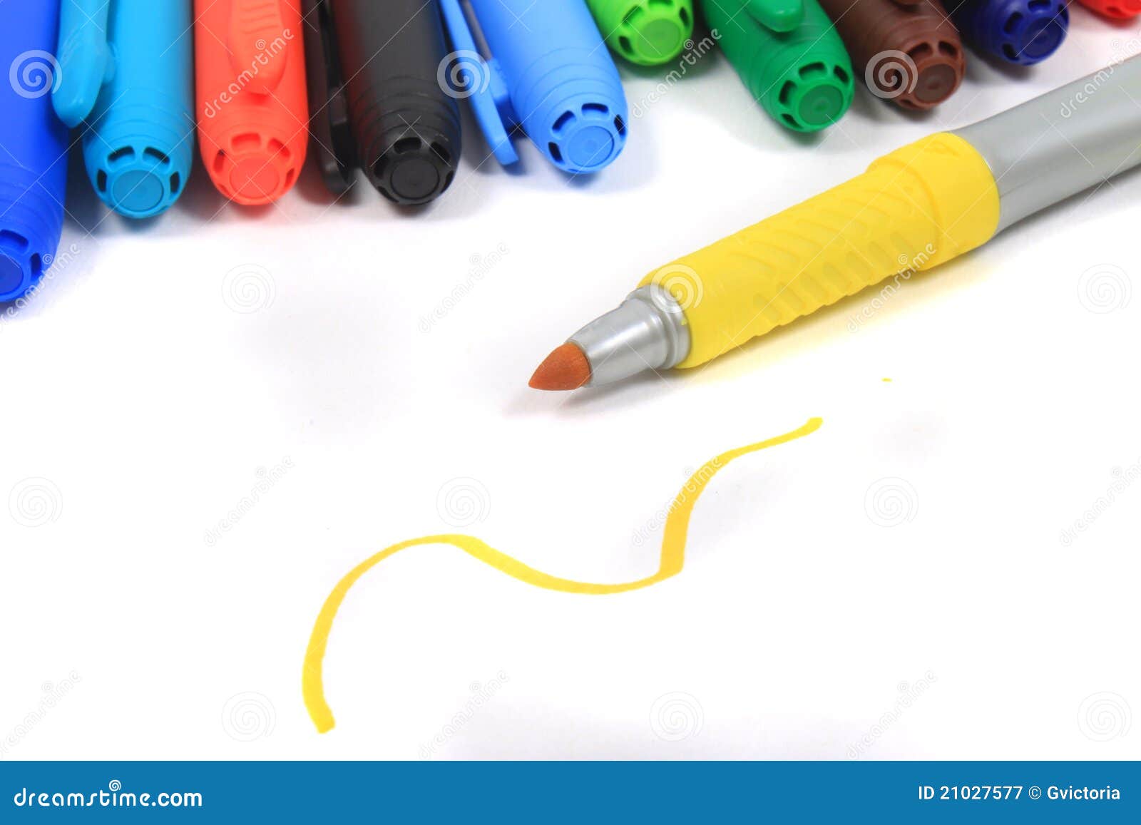 Colorful Markers in Rainbow Colors Stock Image Image of caps
