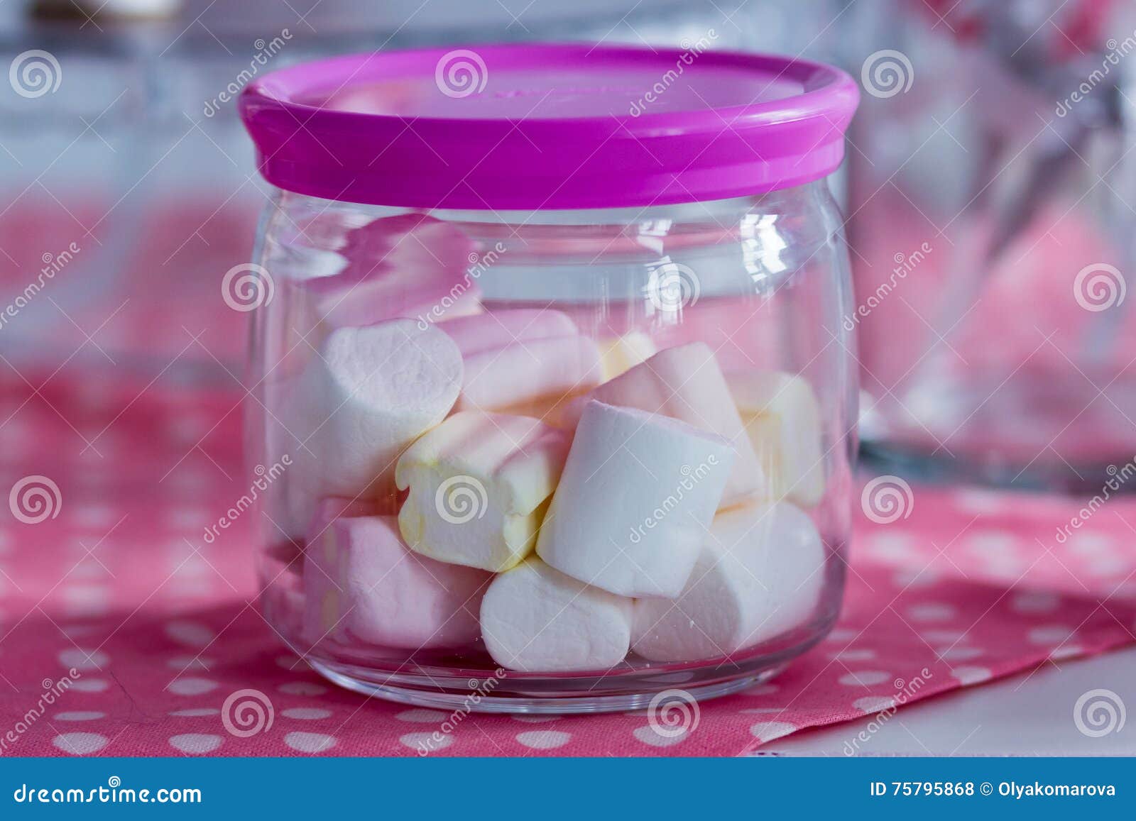 Colorful Marshmallow in a Glass Jar Stock Photo Image of colored