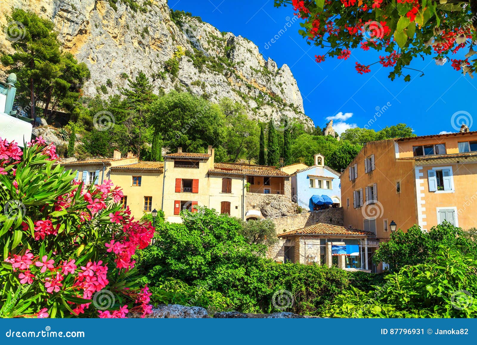 Beautiful View Of The Colorful Houses And Mediterranean Sea In