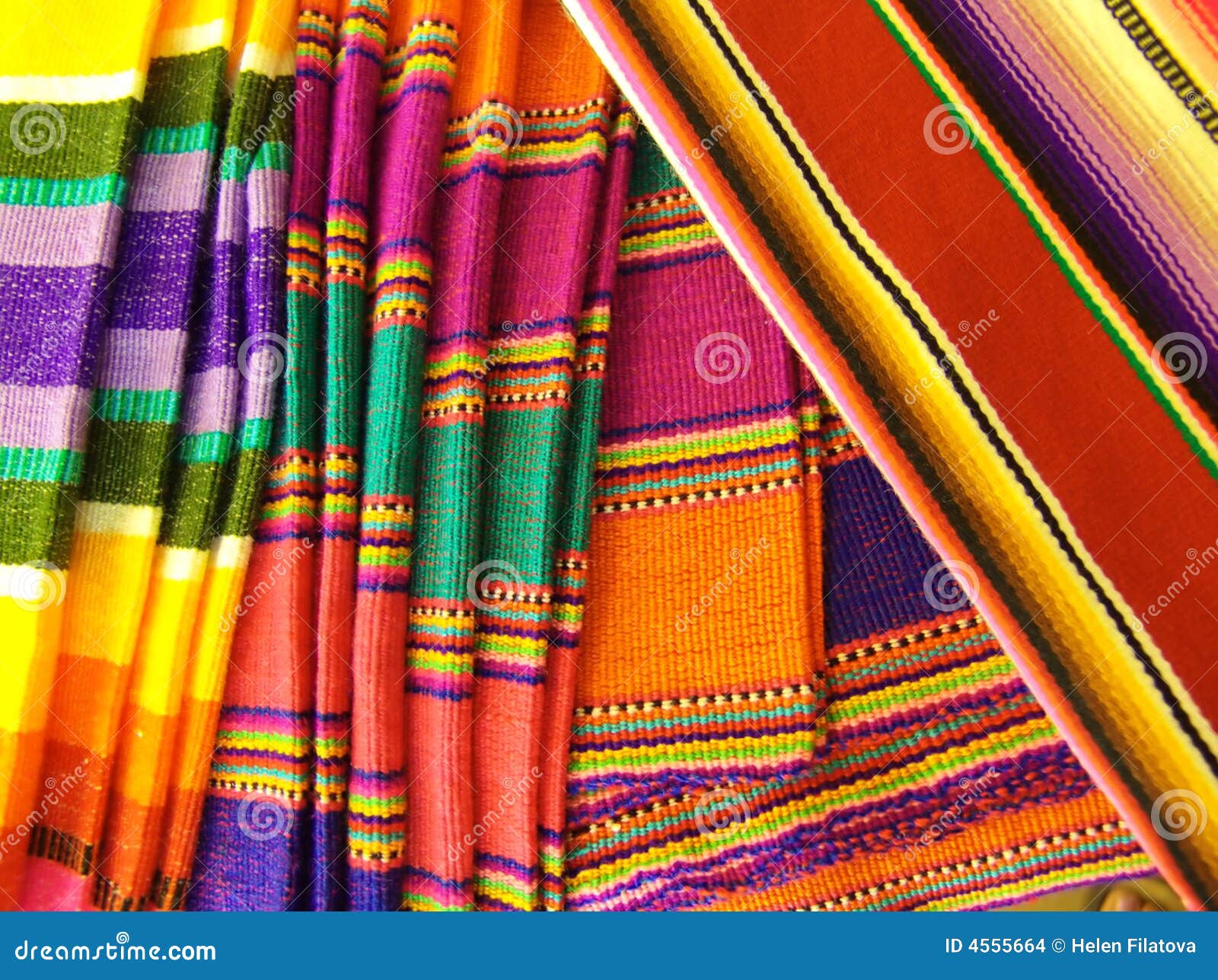 Colorful Mexican Blankets stock photo. Image of orange 4555664