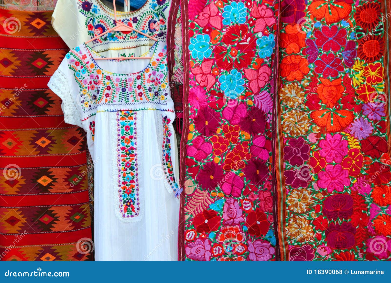 colorful mexican serape fabric chiapas dress