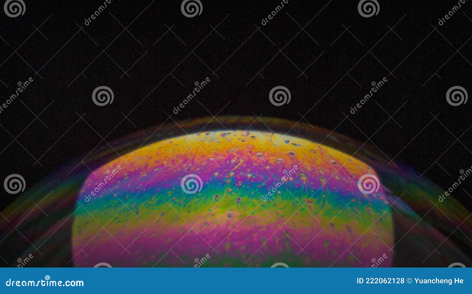 colorful micro soap bubble like a planet