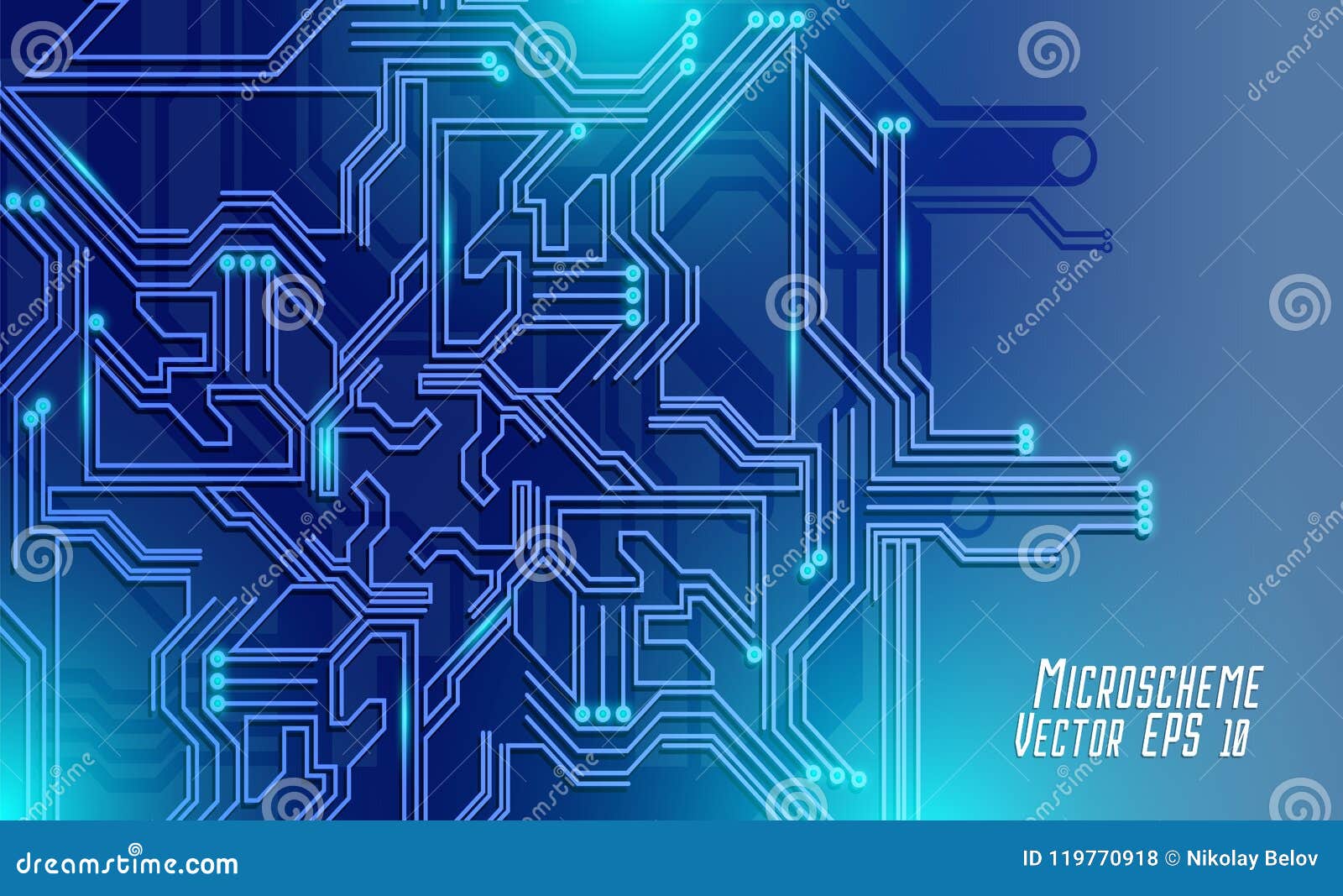 Colorful Microscheme Design. Vector Micro Chip Stock Vector ...