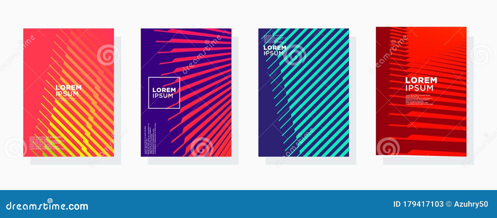 Colorful Minimal Modern Cover Abstract Background Covers Set. Cool