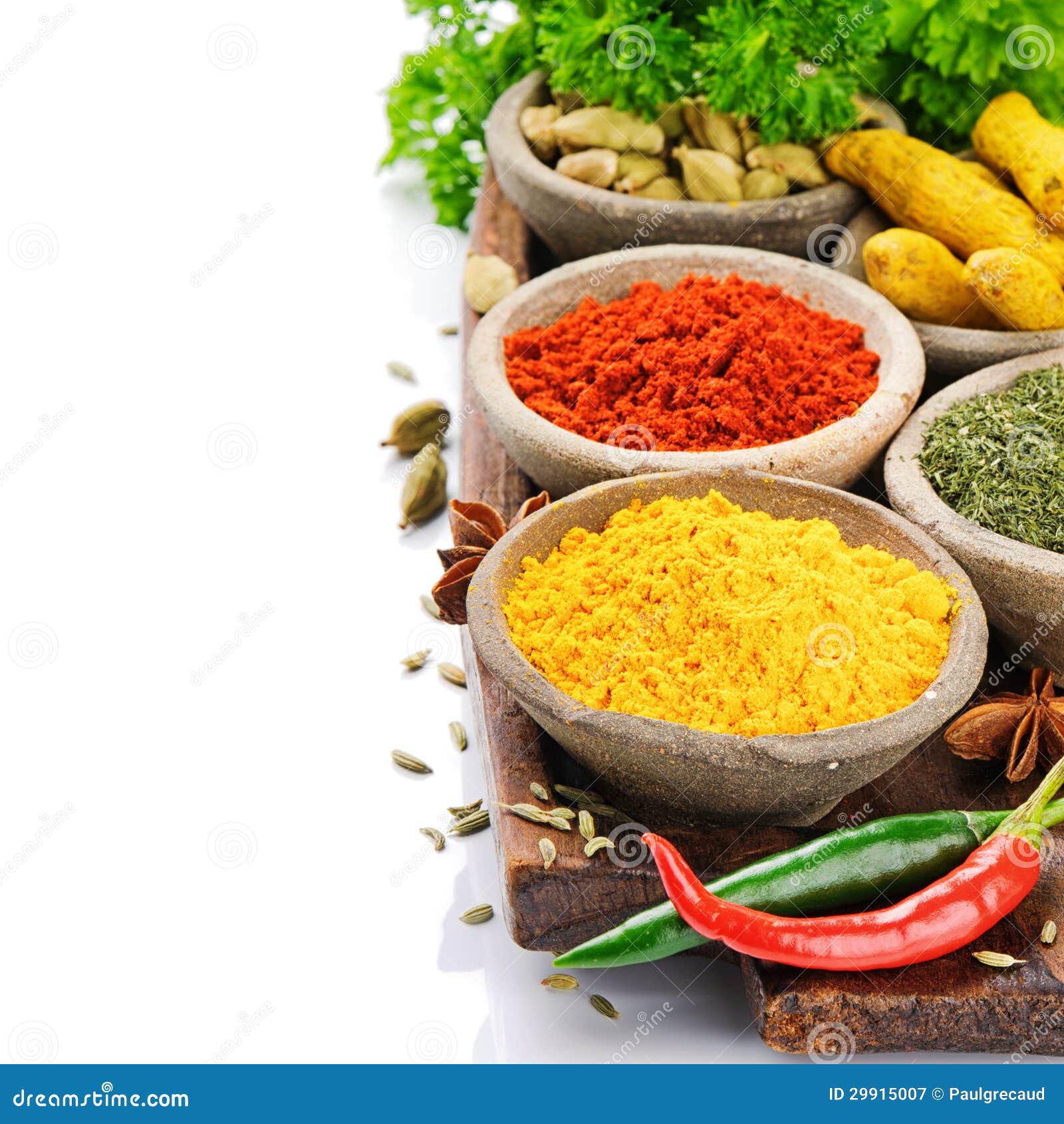 Colorful mix of spices stock image. Image of dill, copyspace 29915007