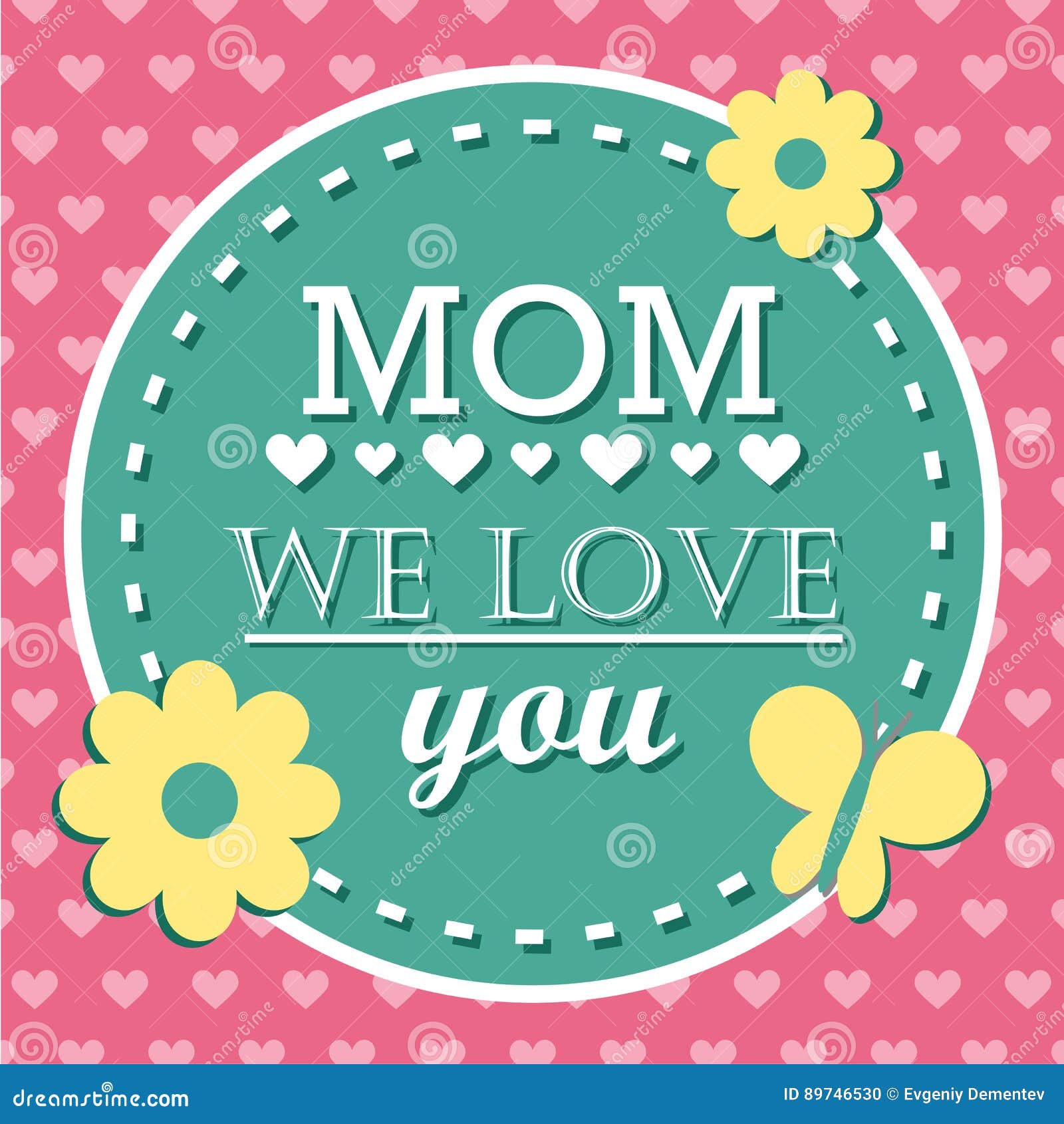 Download Colorful Mom We Love You Emblem. Vector Design Elements ...