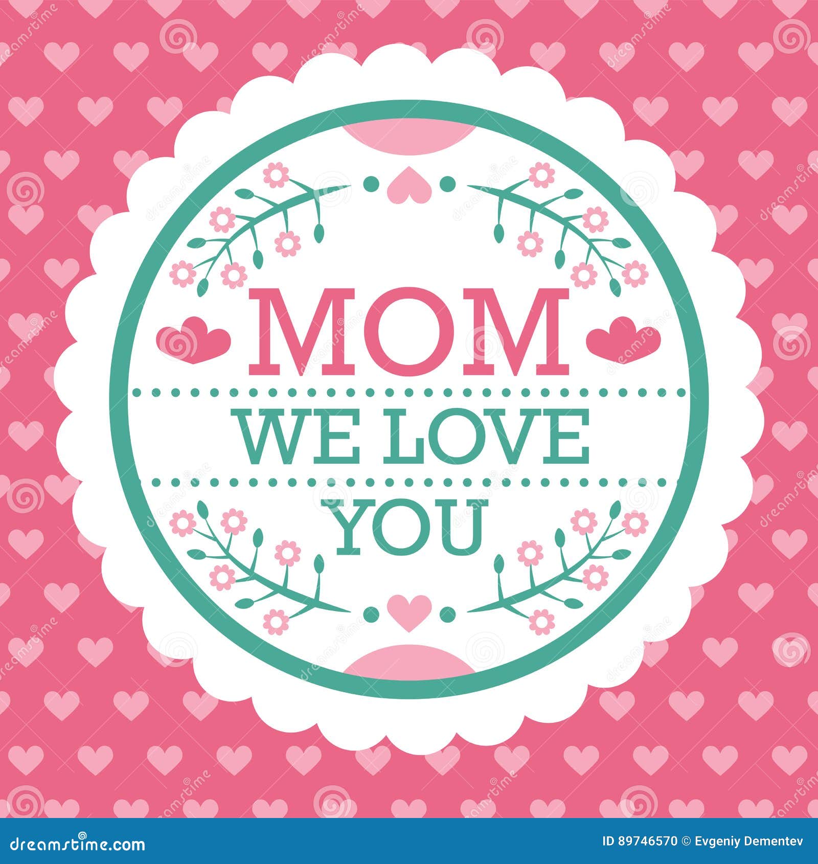 Colorful Mom We Love You Emblem. Vector Design Elements ...