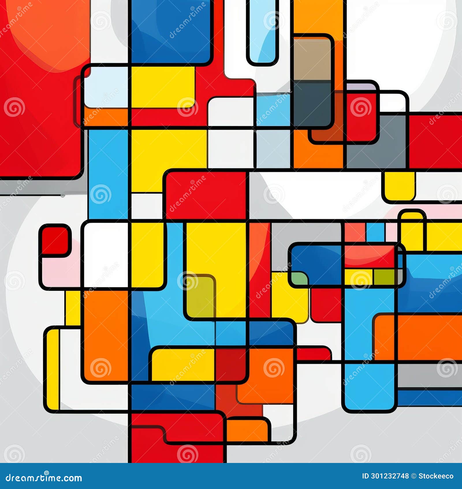 colorful mosaic pattern in the style of modular constructivism