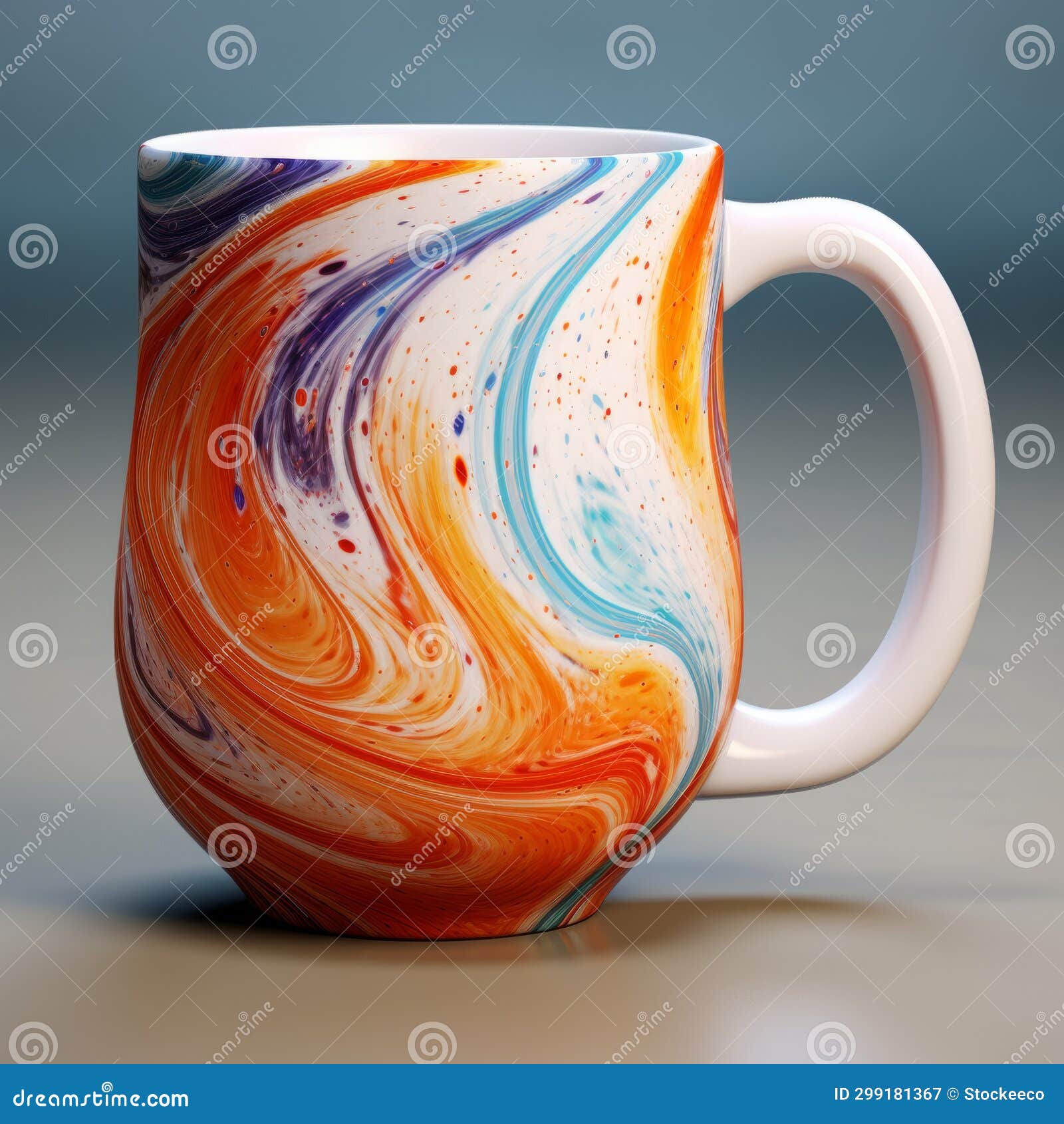 mesmerizing marble coffee cup with swirl 