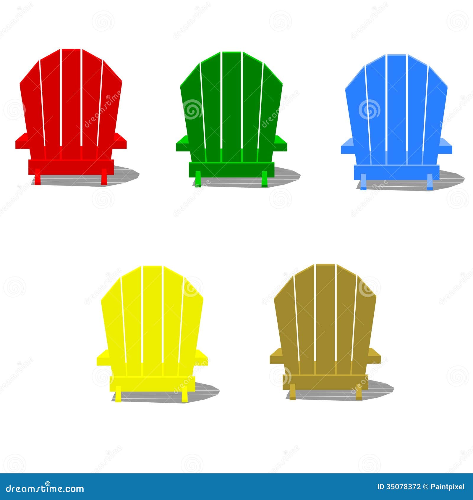 Colorful Muskoka Chairs stock vector. Illustration of blue - 35078372