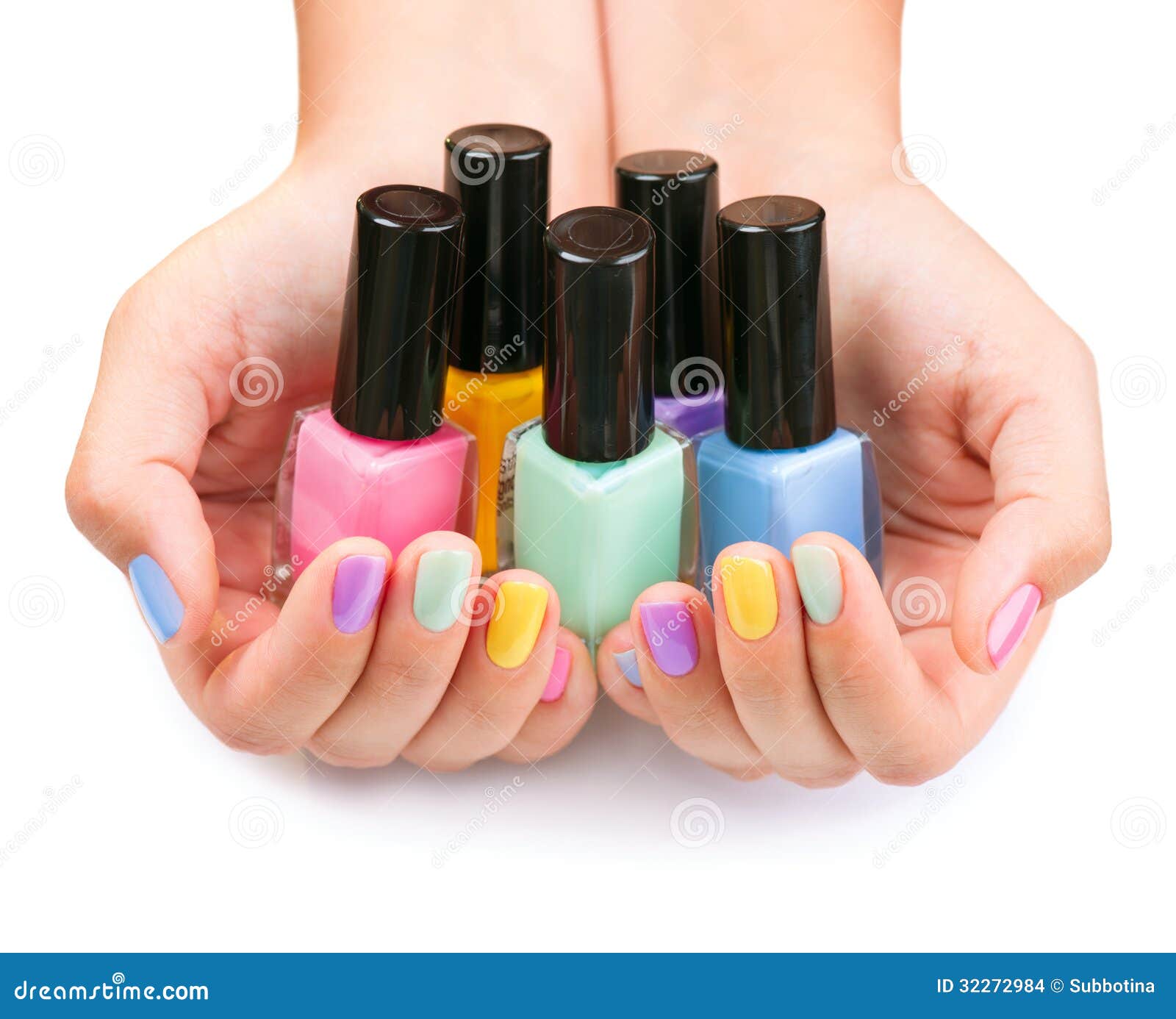 colorful nail polish bottles