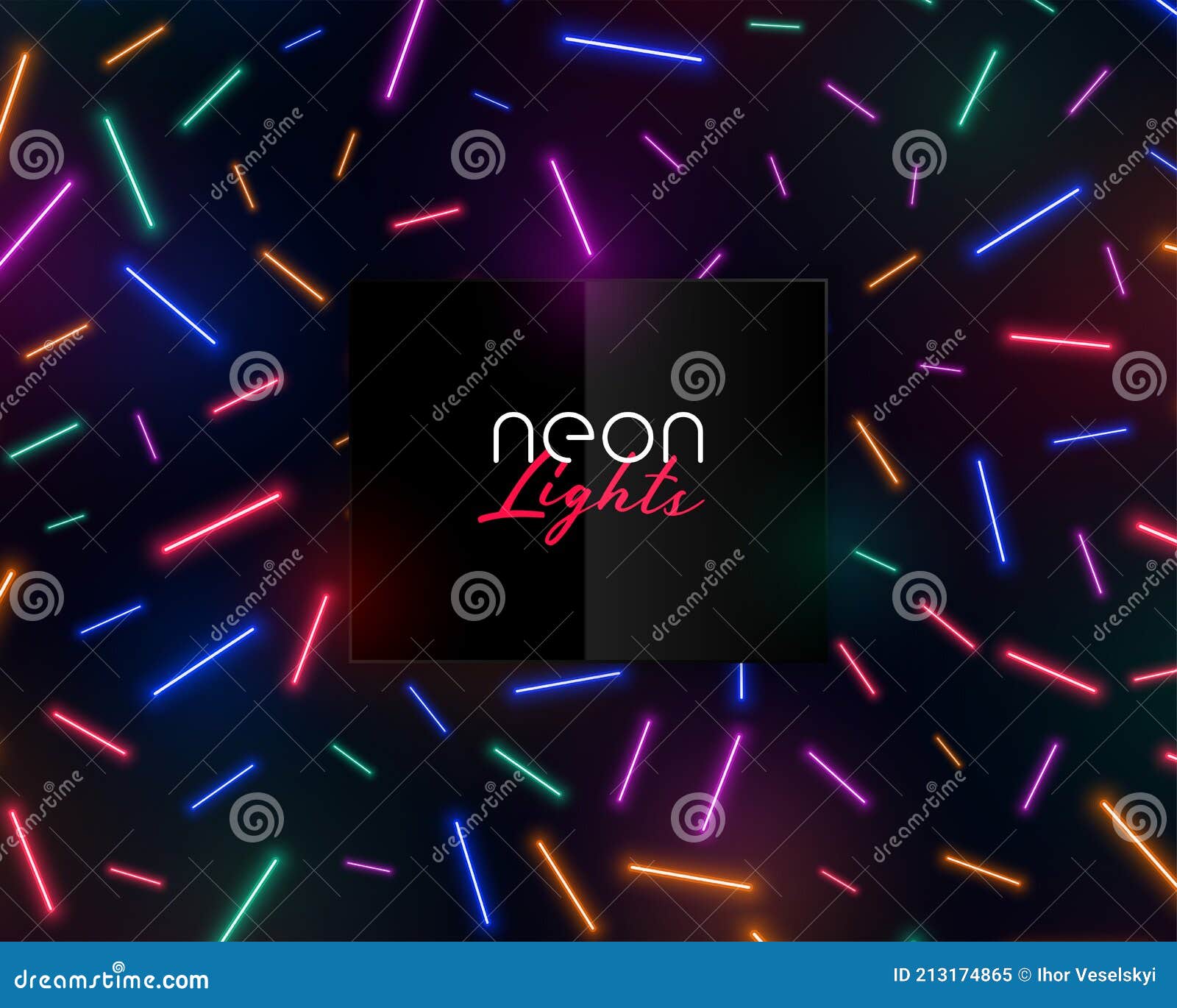 Colorful Neon Confetti Lights Shiny Background Design Stock