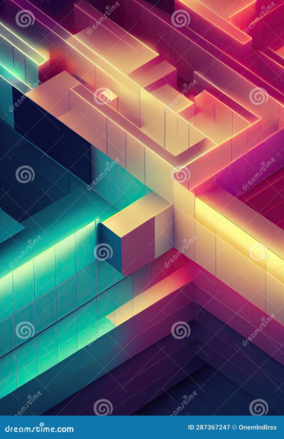 Colorful Neon Purple Bright Lines Geometric Abstract Background. Stock ...