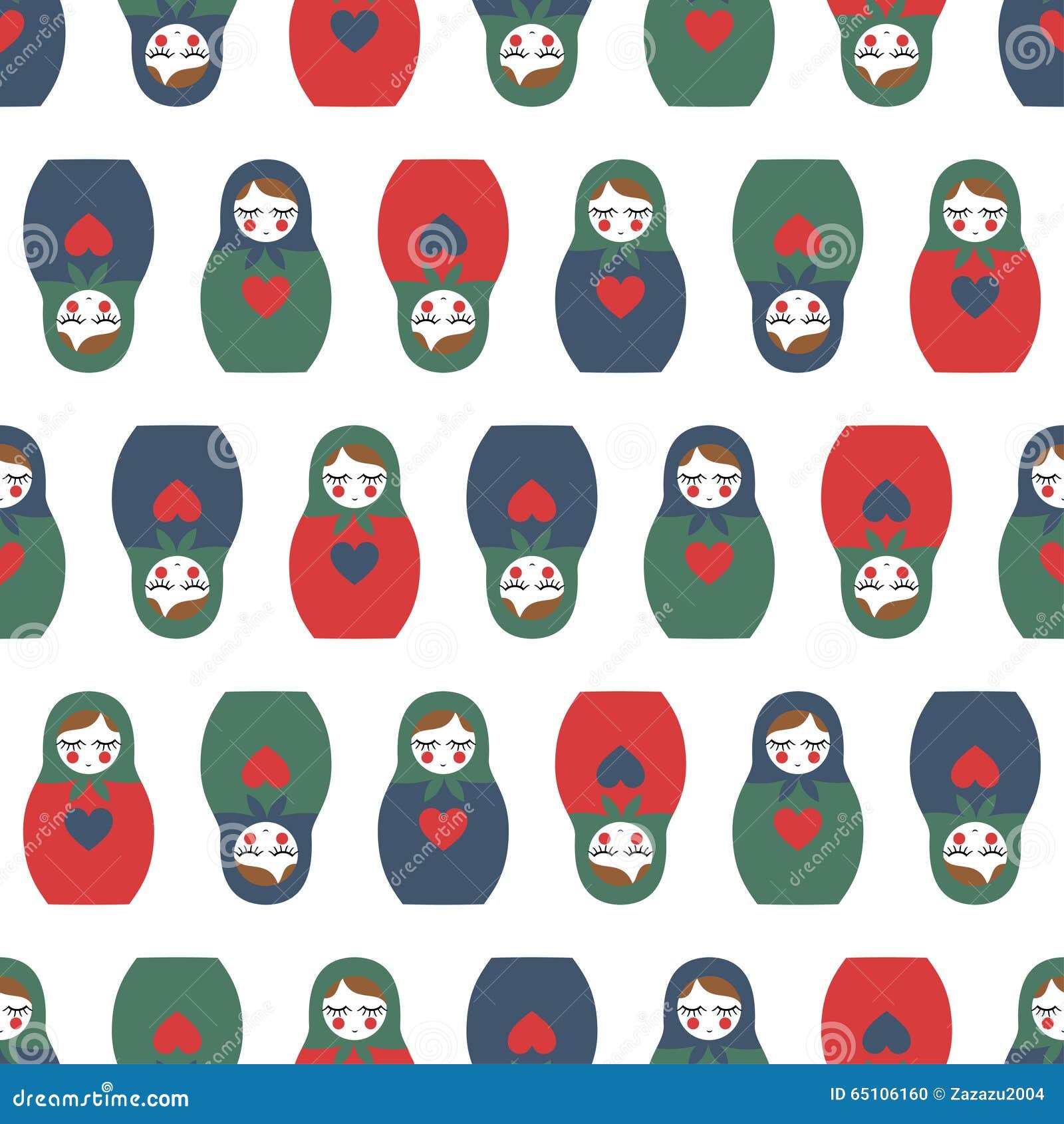 colorful nested doll seamless pattern.