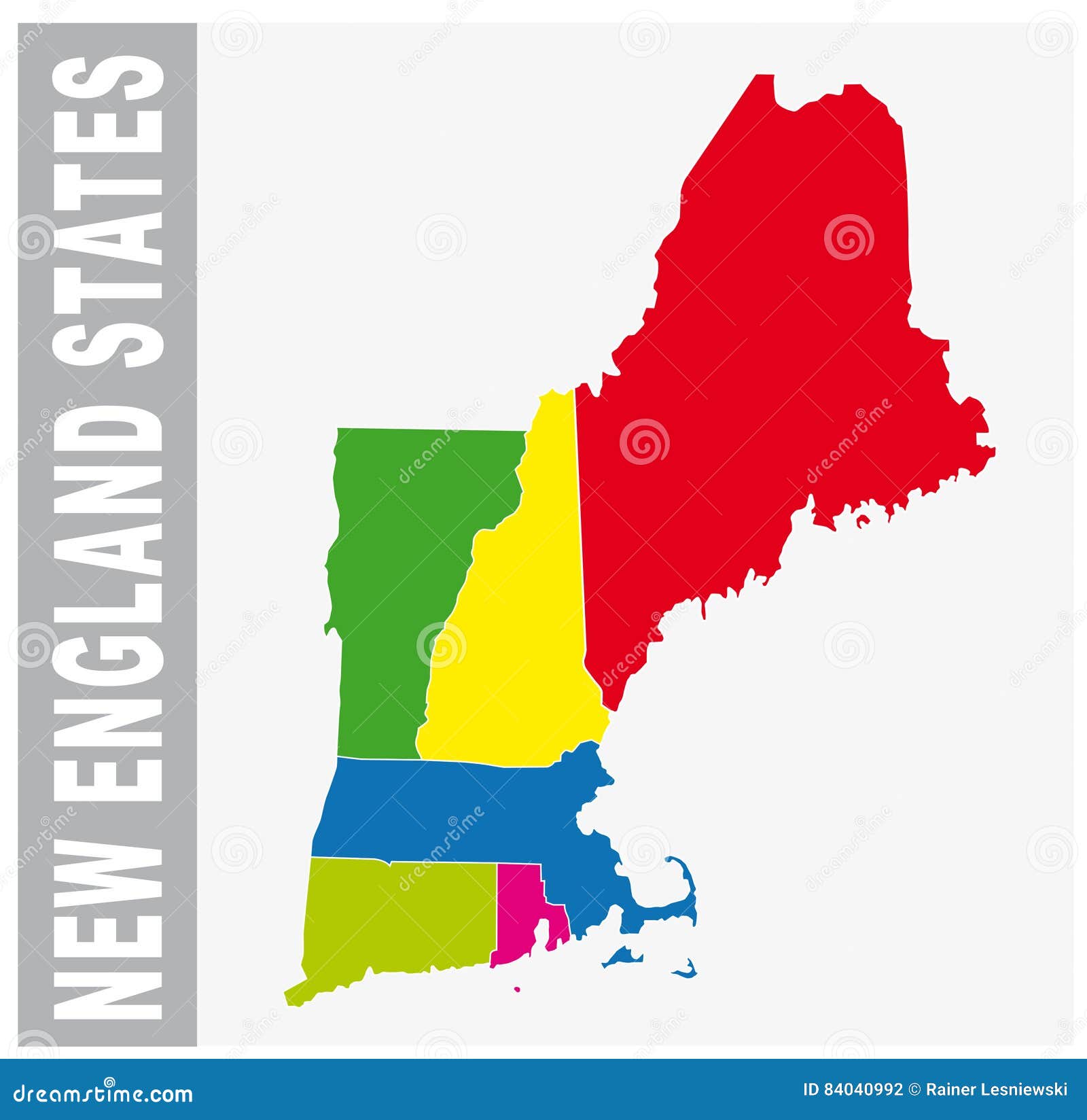 Colorful New England States Administrative and Political Map Stock  Illustration - Illustration of america, connecticut: 84040992