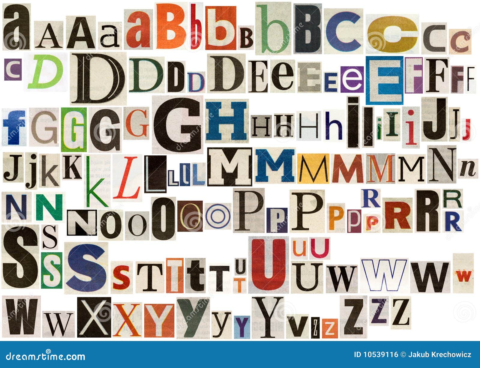 colorful newspaper alphabet