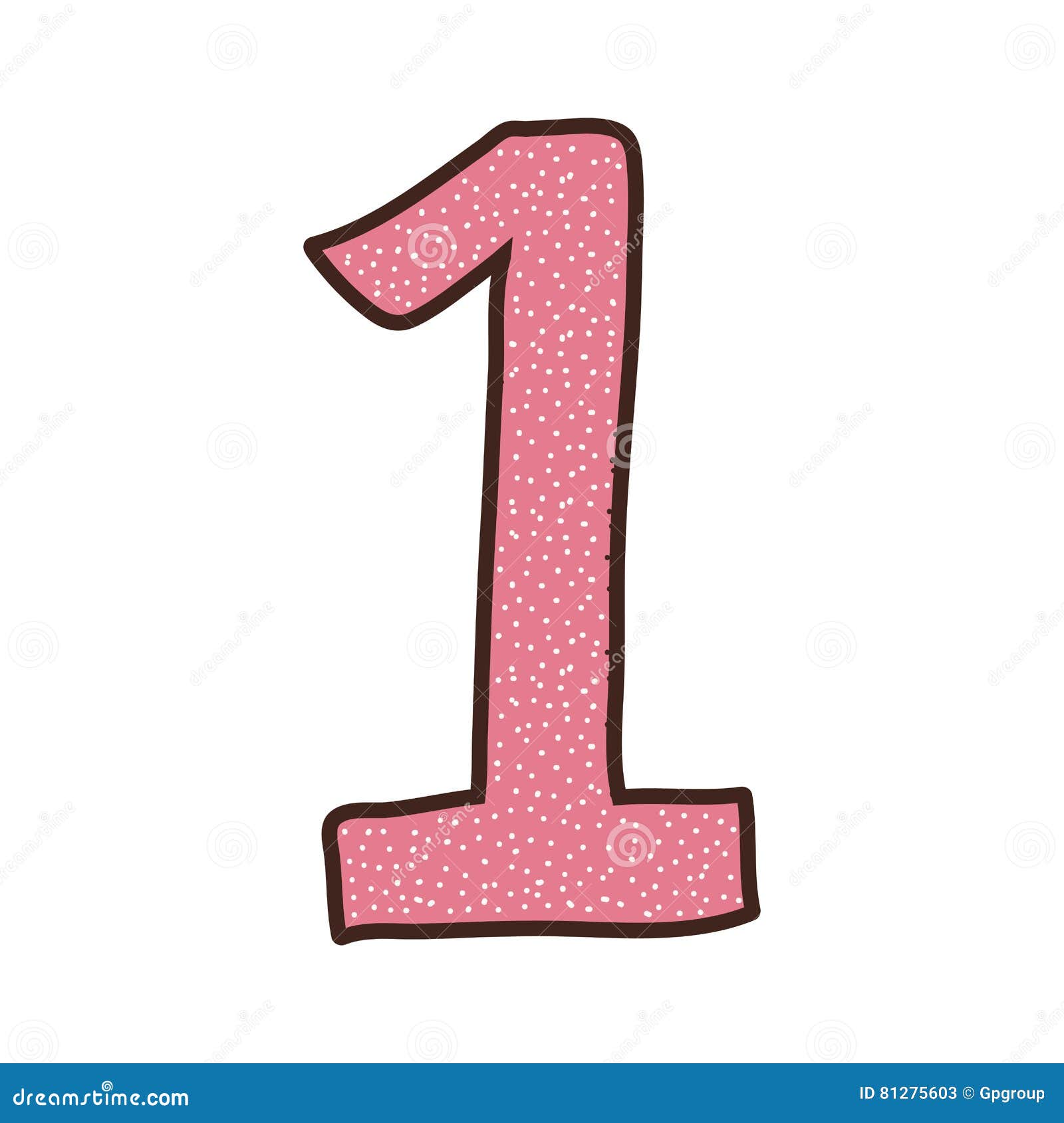 Colorful Number One Design Over Dotted Stock Vector - Illustration of