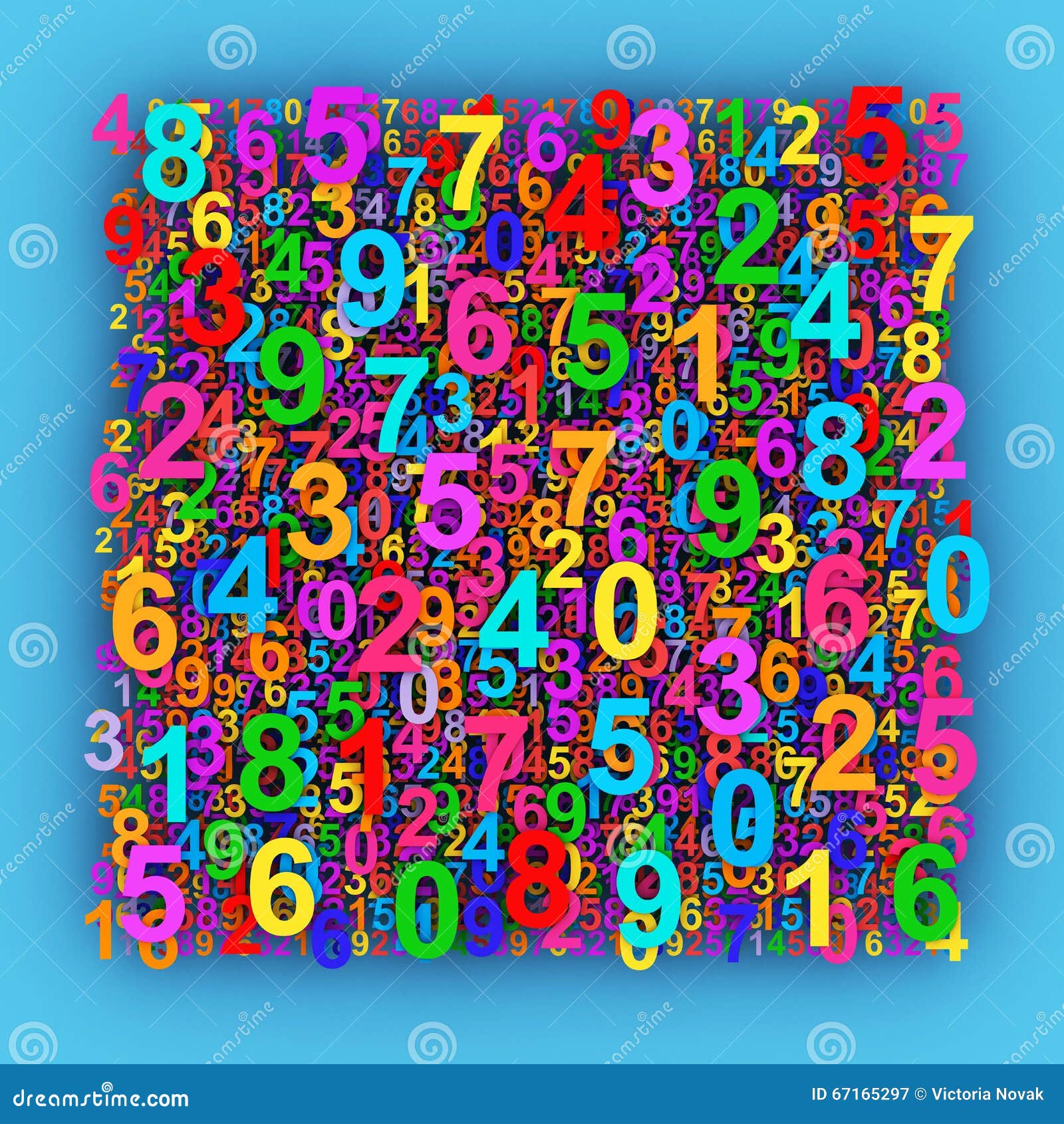 Colorful Numbers. Stock Illustration - Image: 67165297