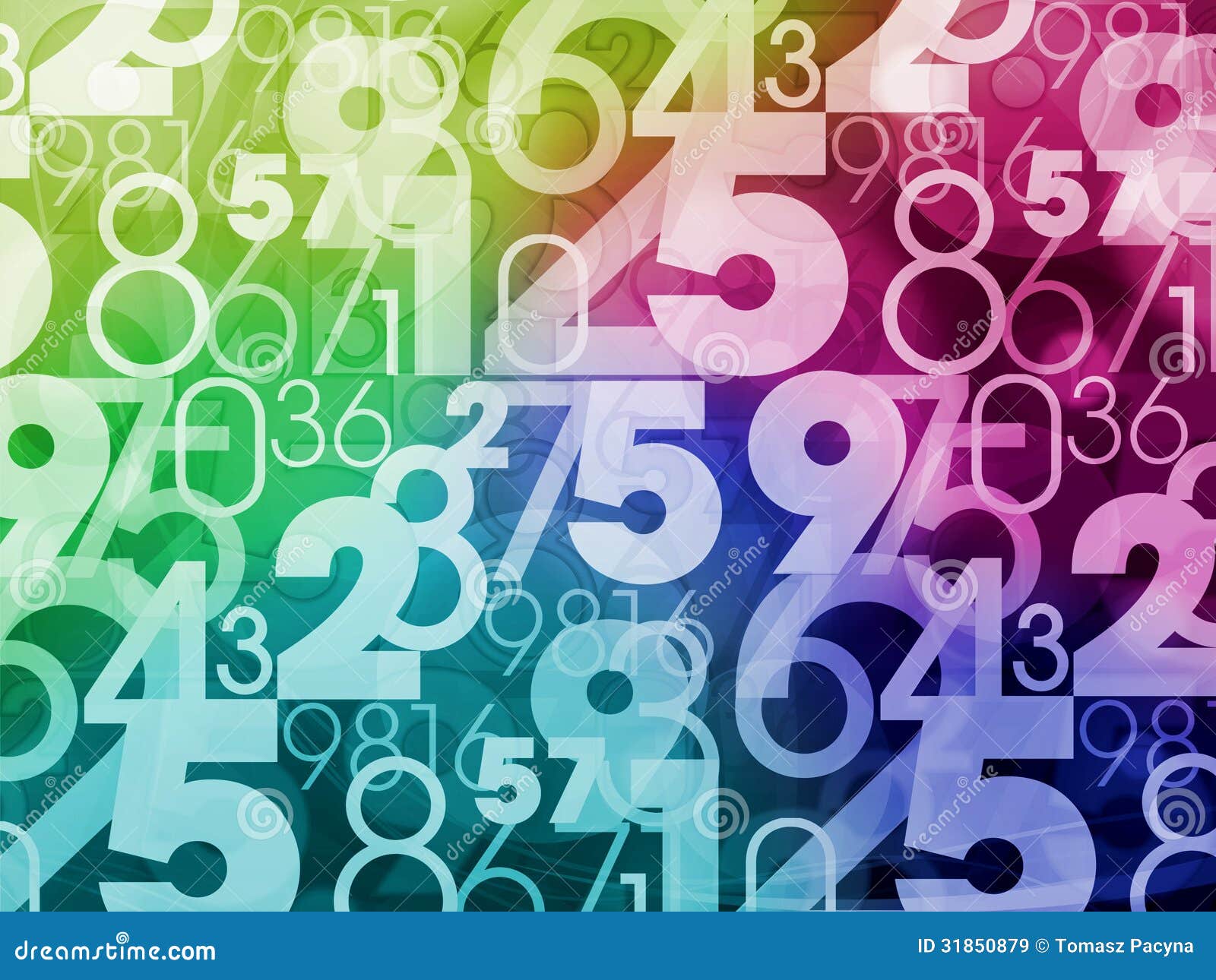 Colorful Numbers Background Stock Illustration - Illustration of ...