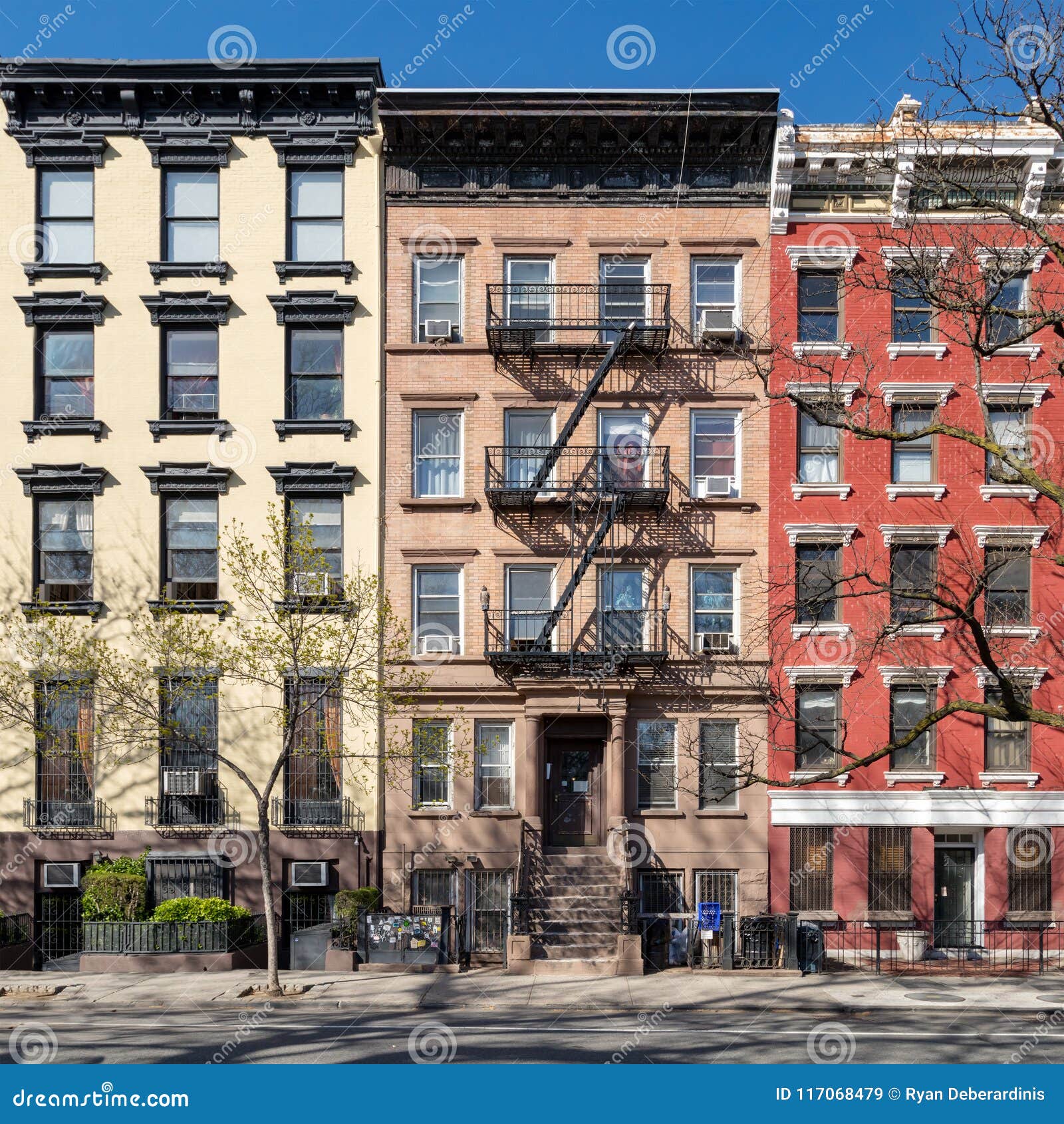 colorful old buildings in the east village of new york city