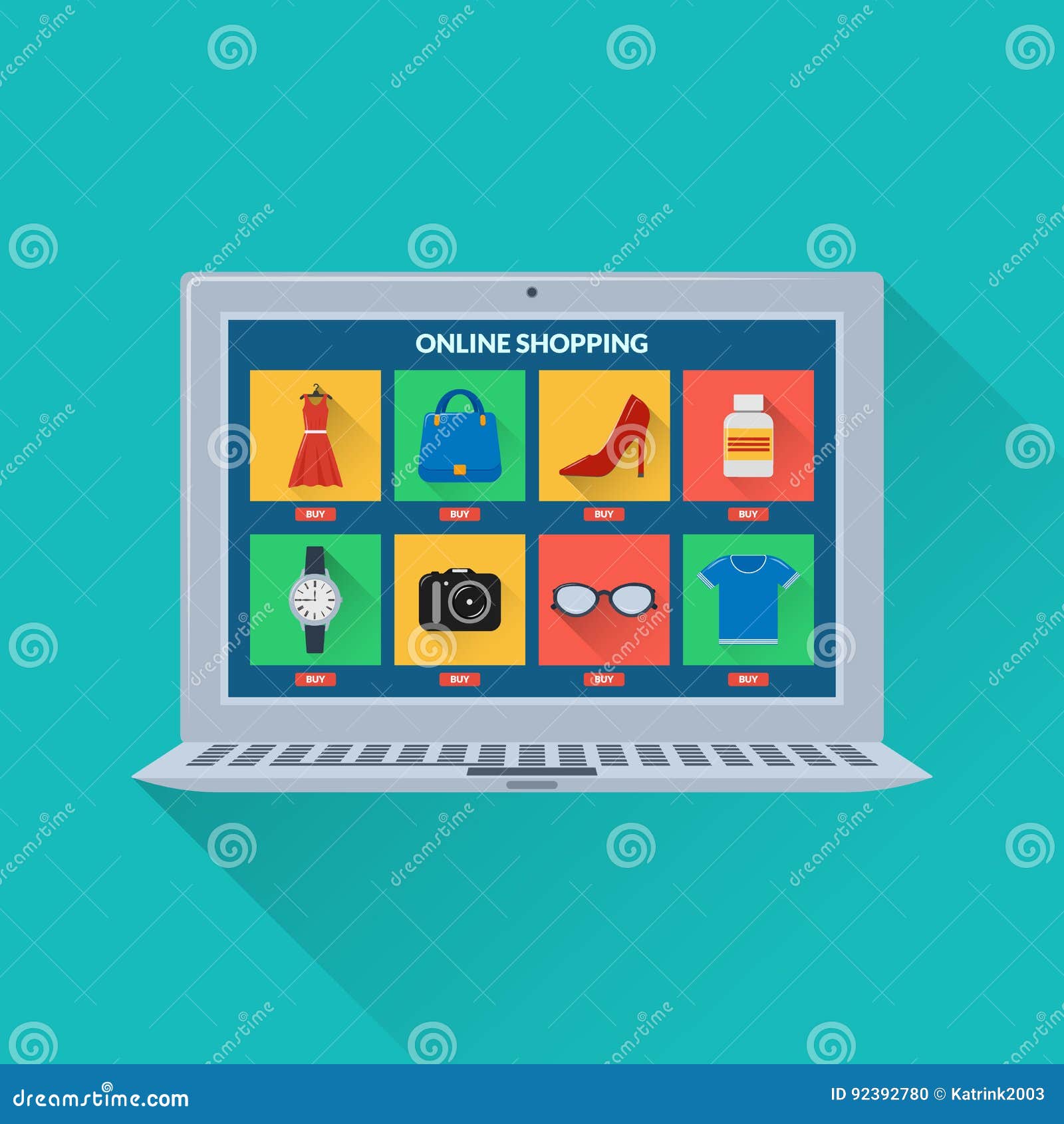 Colorful Online Store Icons Stock Vector Illustration of retail