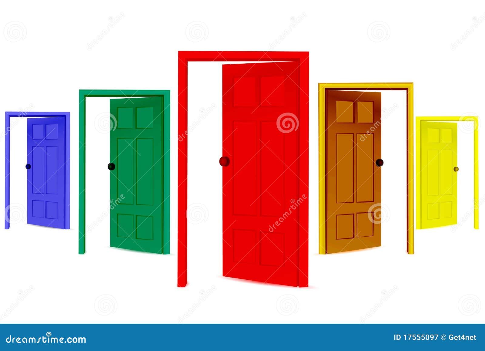 Colorful open doors stock vector. Illustration of gate - 17555097, image size:1600x1157