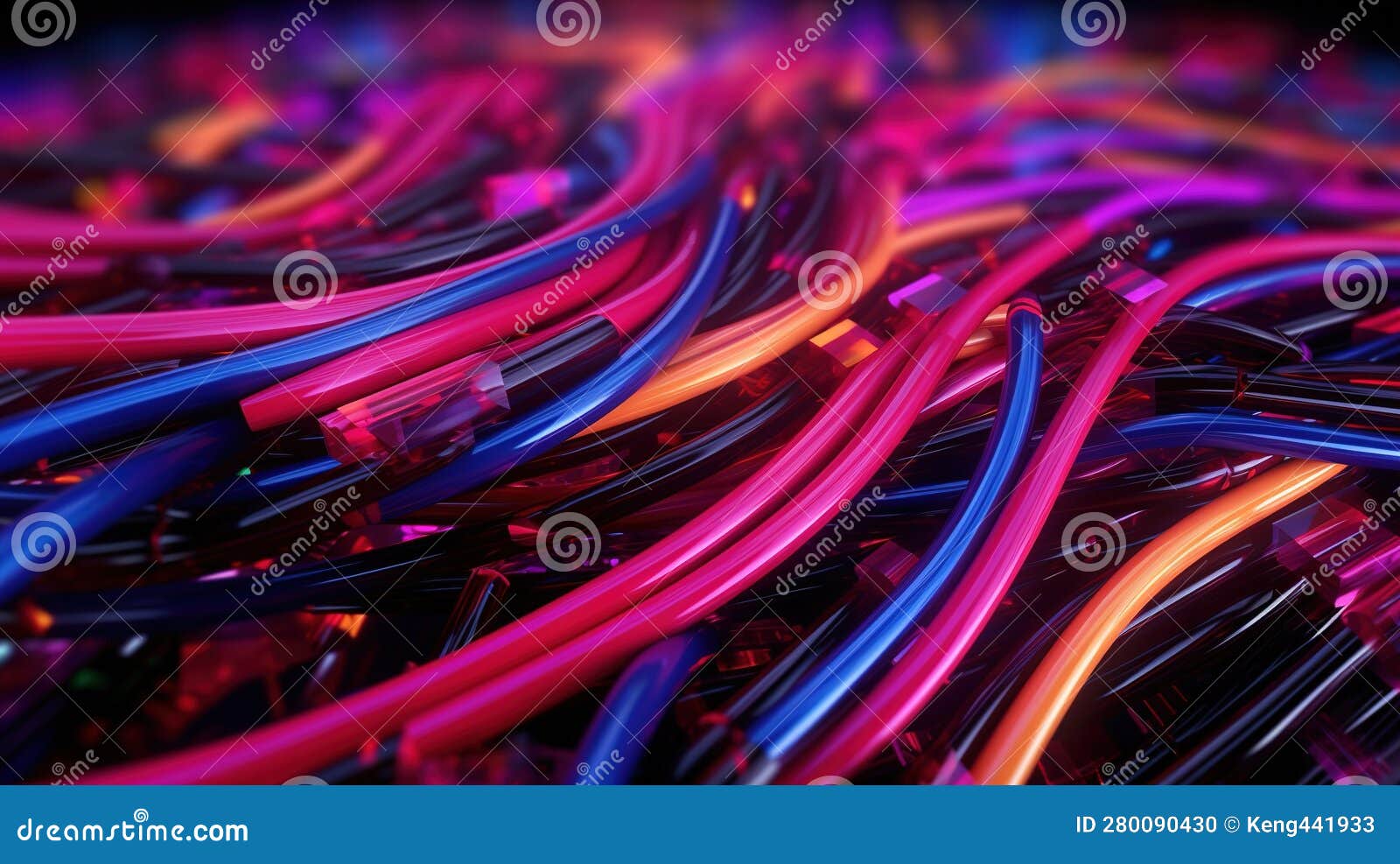 colorful optical fiber cable concept for communication technology and connecting .ai generated