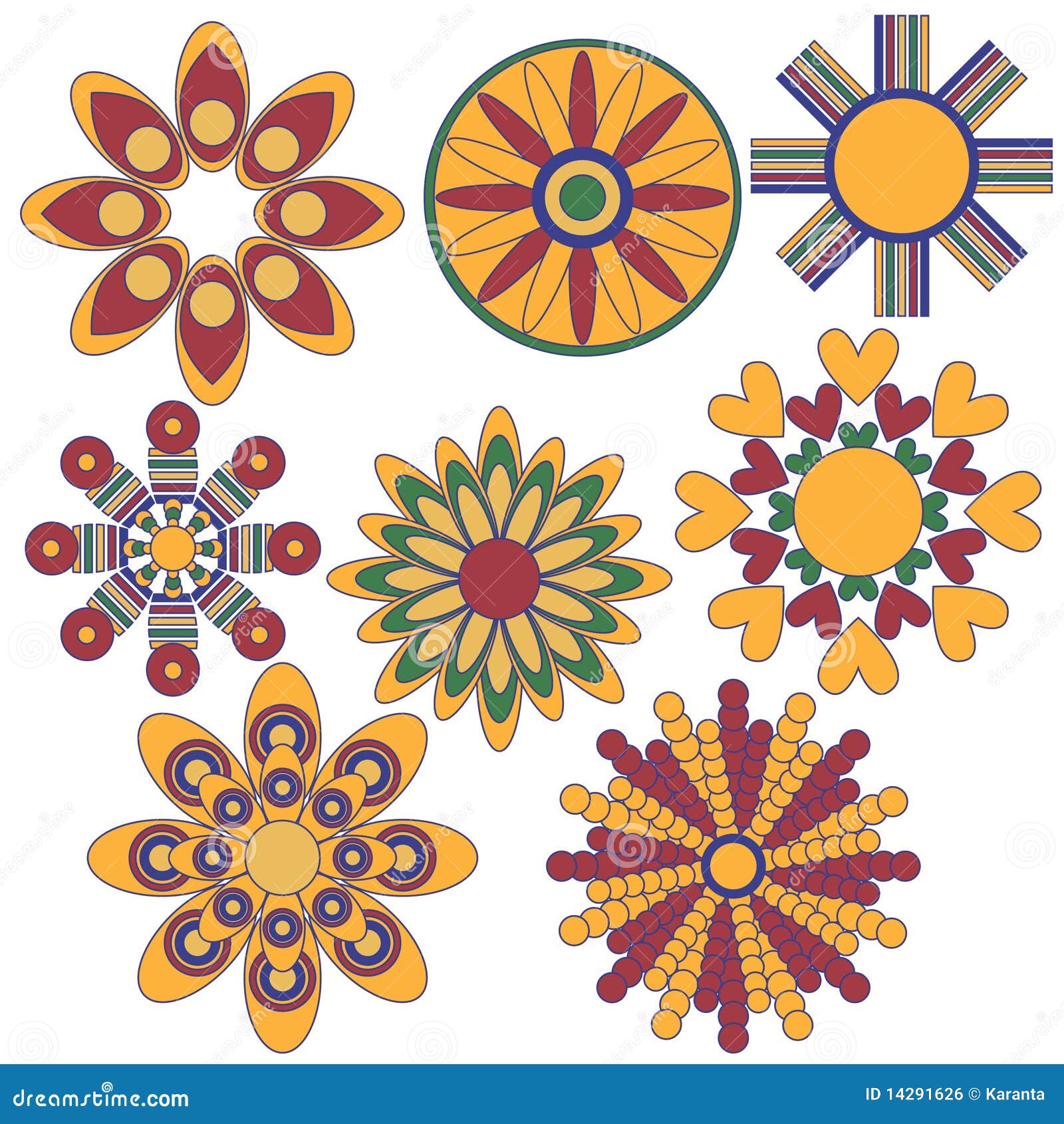 Colorful Ornament Collection Stock Illustration Illustration of