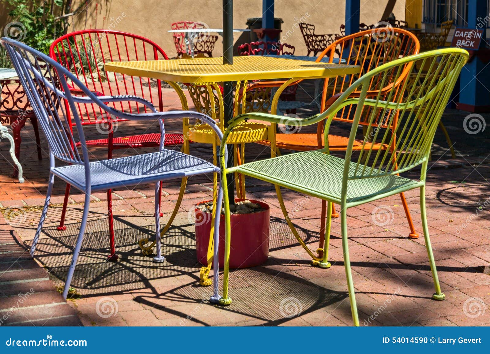 Colorful Outdoor Dining Stock Photo Image Of Brick Furniture