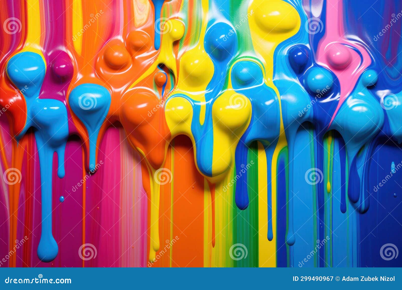 A Colorful Paint Dripping Down Stock Illustration Illustration of generated, generative 299490967