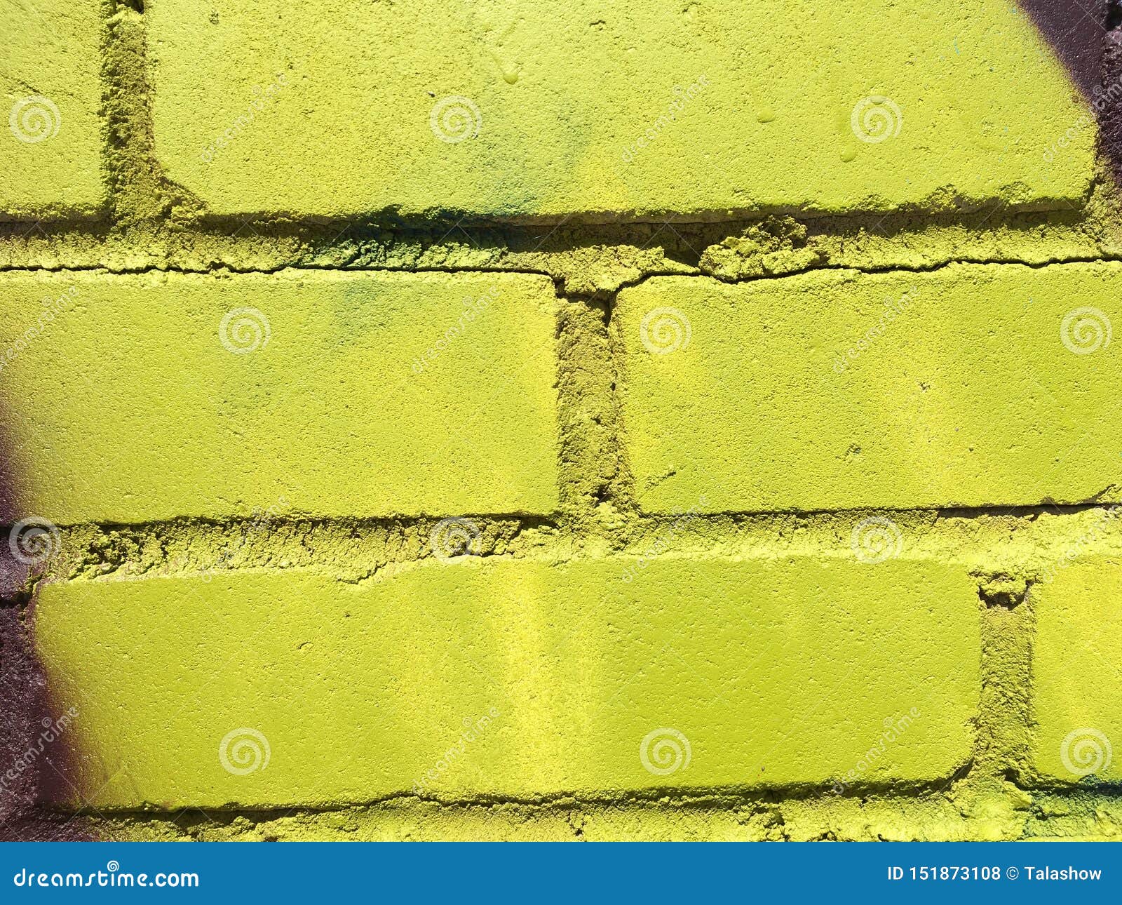 Colorful Paint on an Old Brick Wall Close Up Stock Photo Image of
