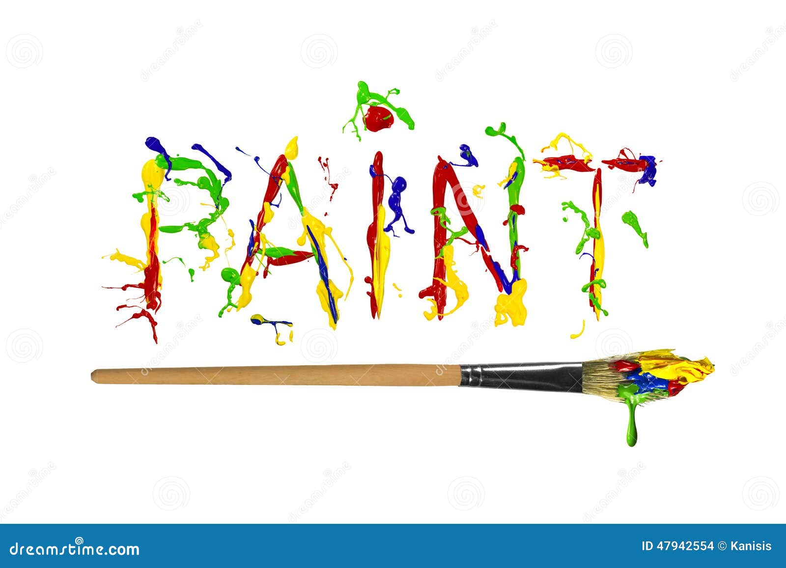 Colorful Paint Painted Word Paint Stock Illustration - Illustration Of  Child, Creativity: 47942554
