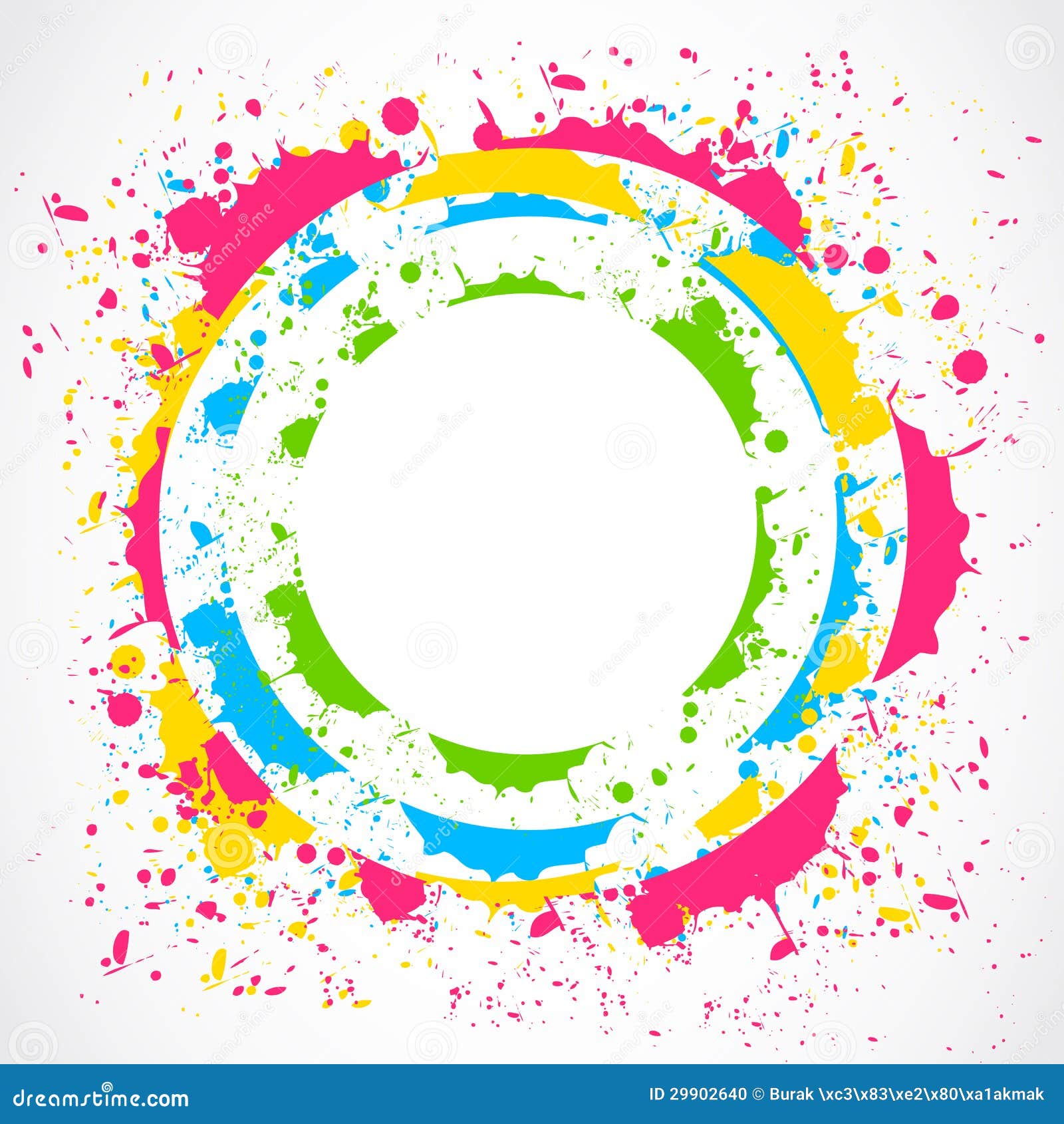 Colorful Paint Splash Circle Stock Vector - Illustration of paint