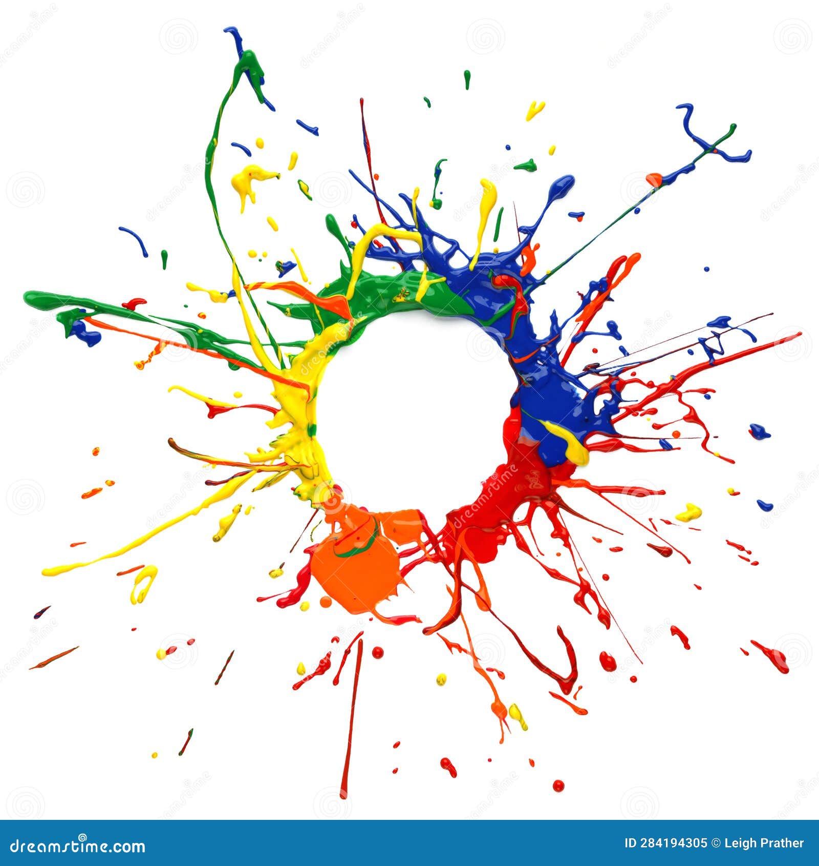 Colorful Paint Splatter Frame on White Stock Illustration