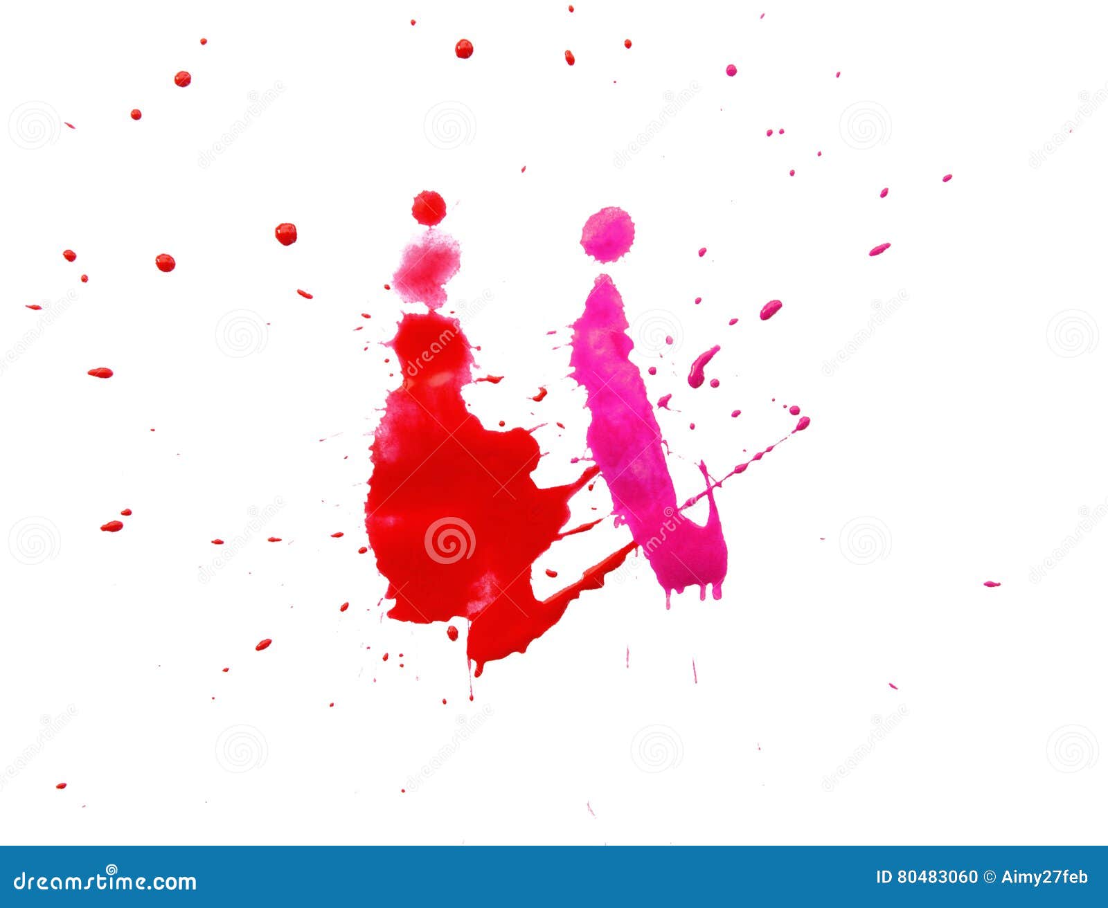Colorful Paint Splatter on White Background. Stock Illustration