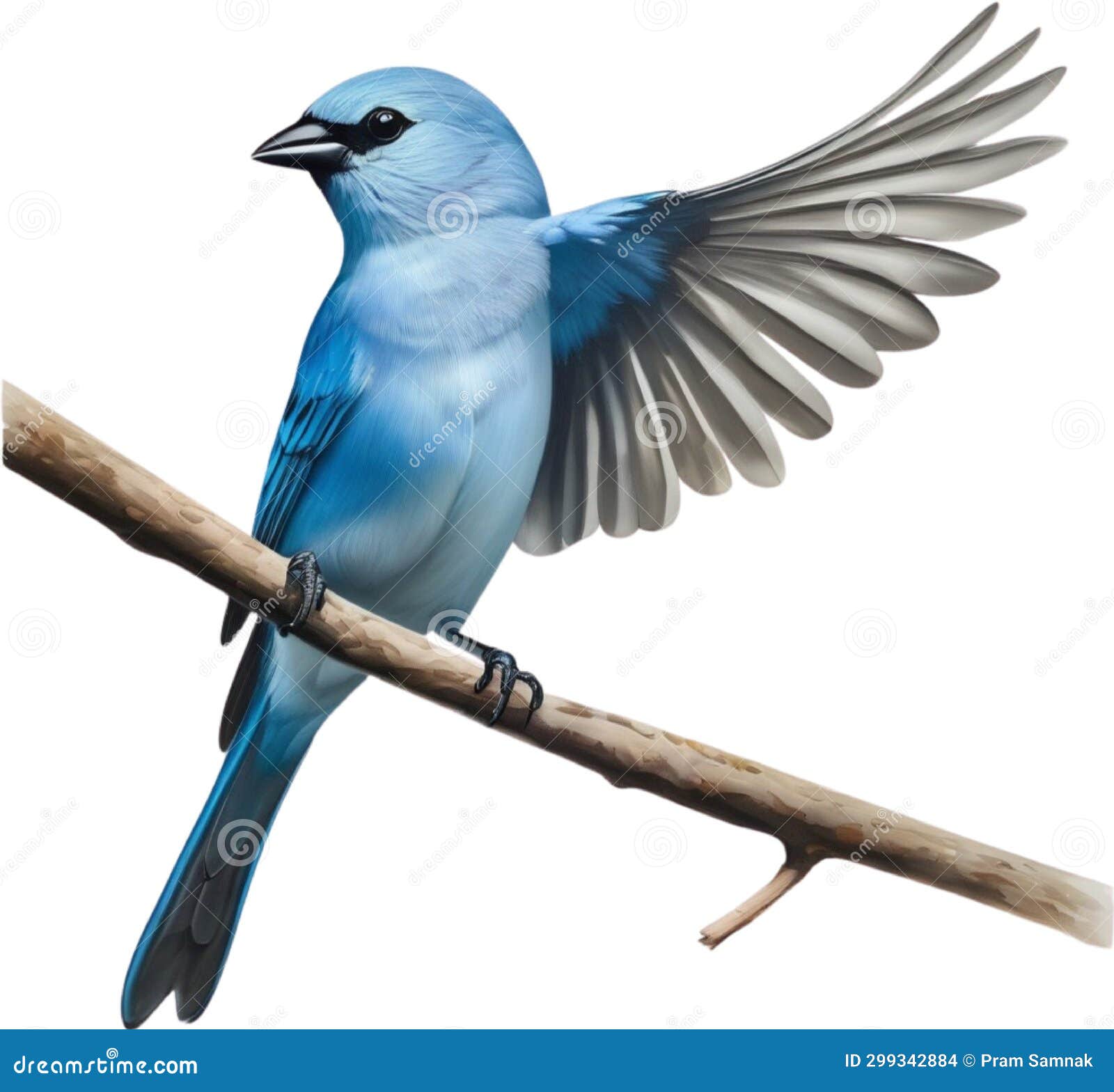 a colorful painting of blue-gray tanager bird. ai-generated.