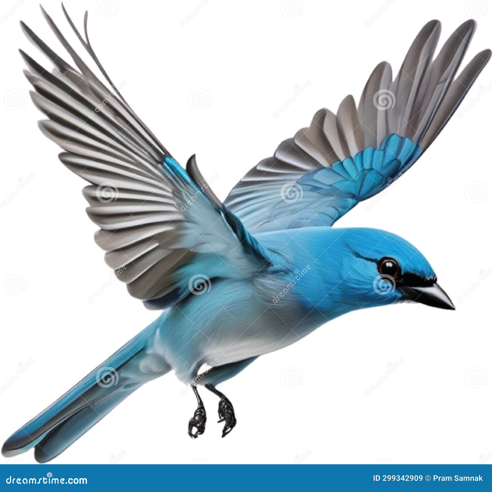 a colorful painting of blue-gray tanager bird. ai-generated.