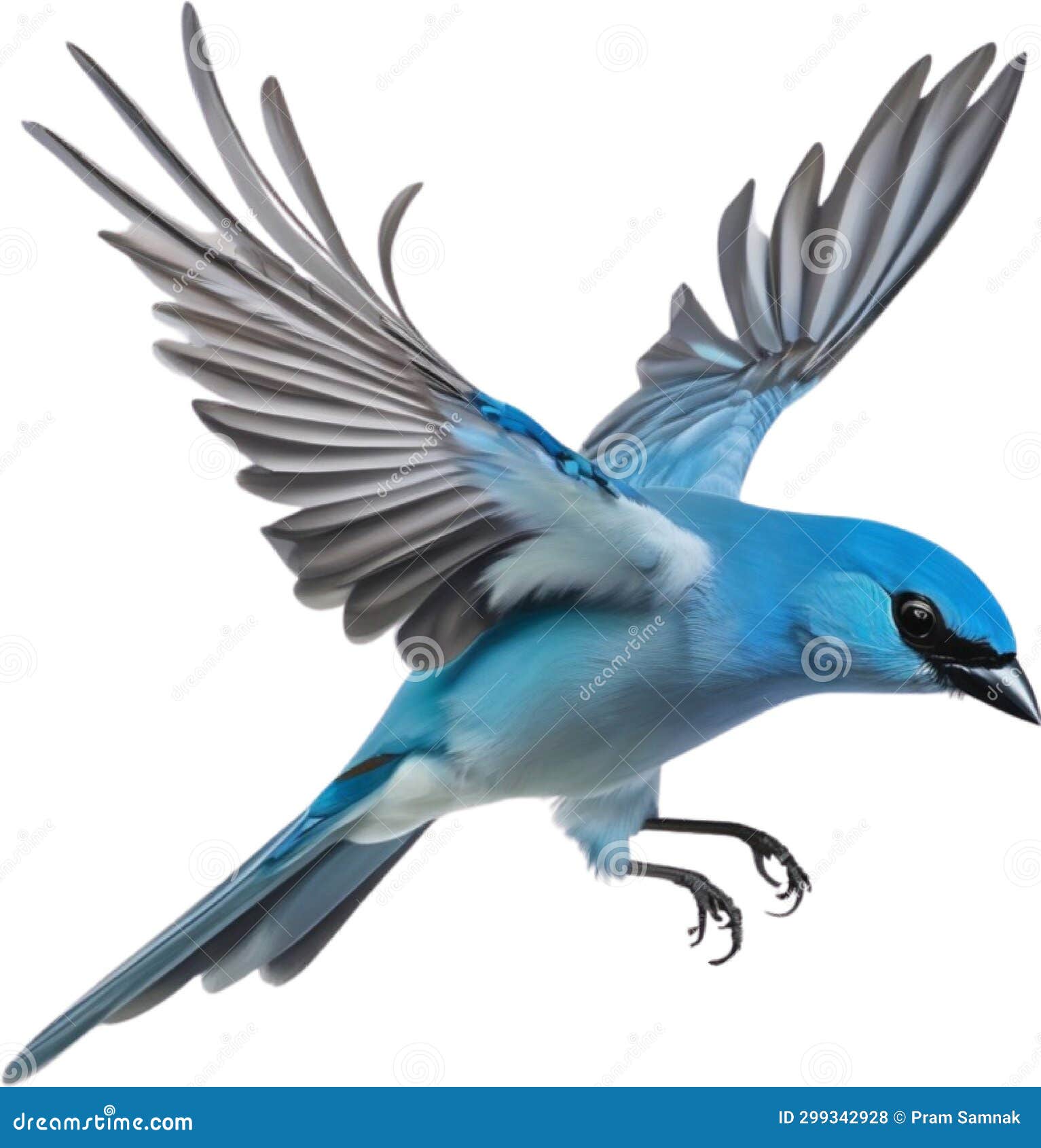 a colorful painting of blue-gray tanager bird. ai-generated.